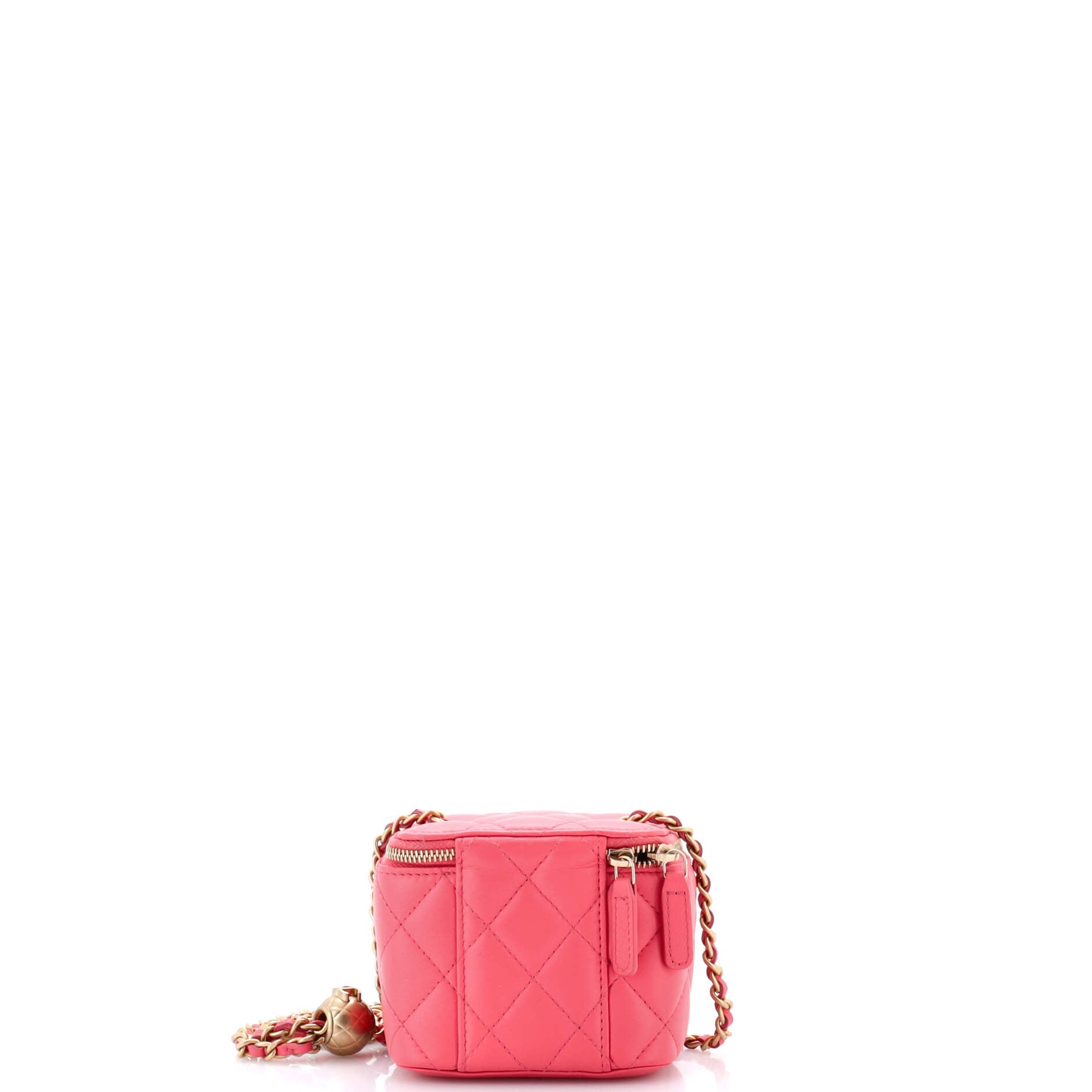 Pearl Crush Vanity Case with Chain Quilted Lambskin Mini