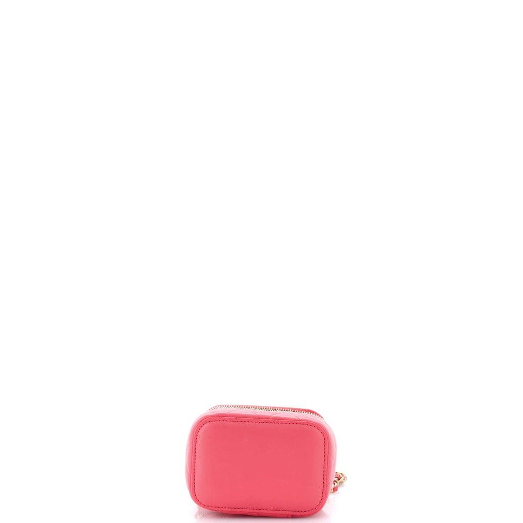 Pearl Crush Vanity Case with Chain Quilted Lambskin Mini