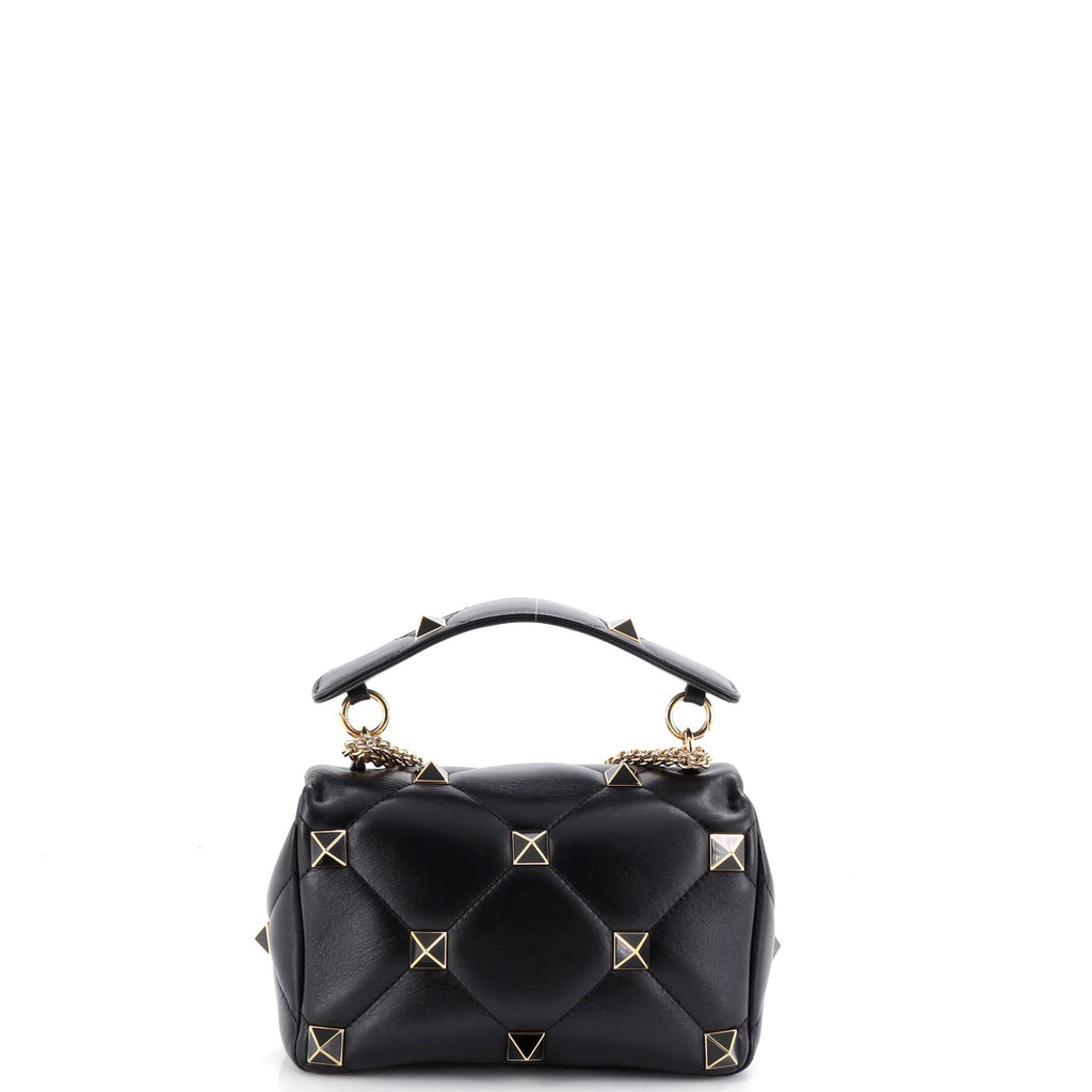 Roman Stud Flap Bag Quilted Leather Small