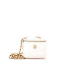 Pearl Crush Vanity Case with Chain Quilted Lambskin Mini
