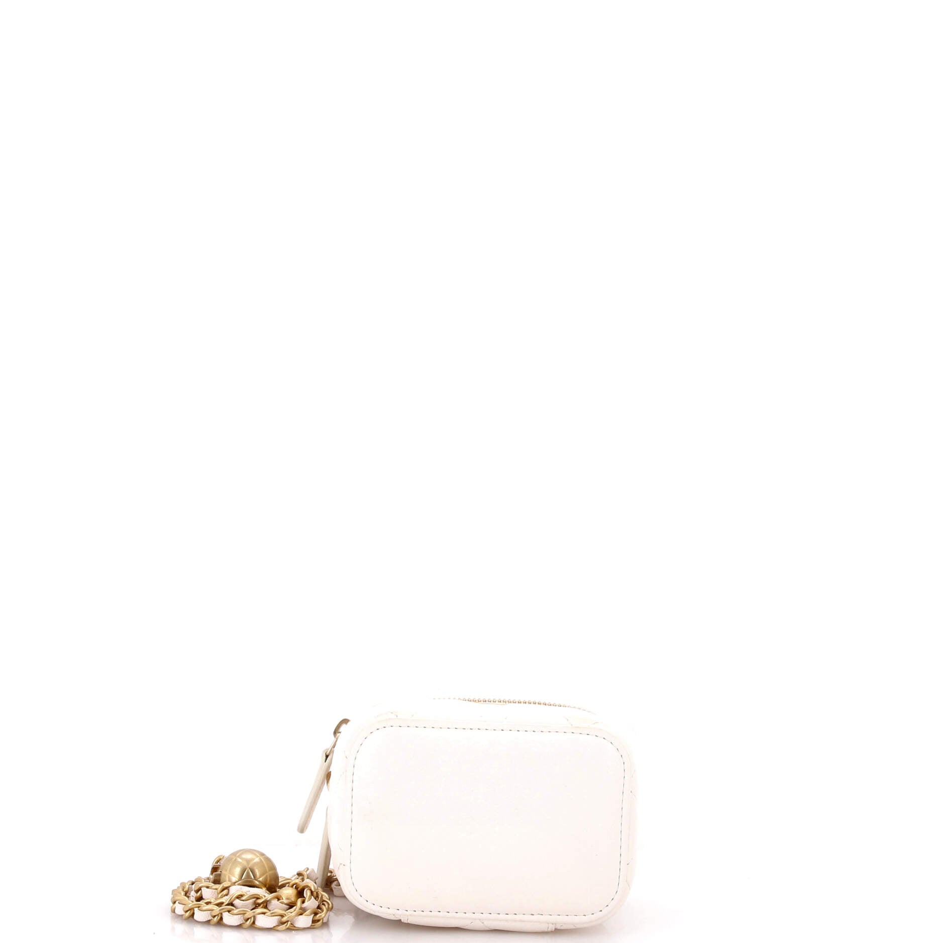 Pearl Crush Vanity Case with Chain Quilted Lambskin Mini