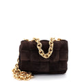 Cassette Chain Crossbody Bag Padded Maxi Intrecciato Suede