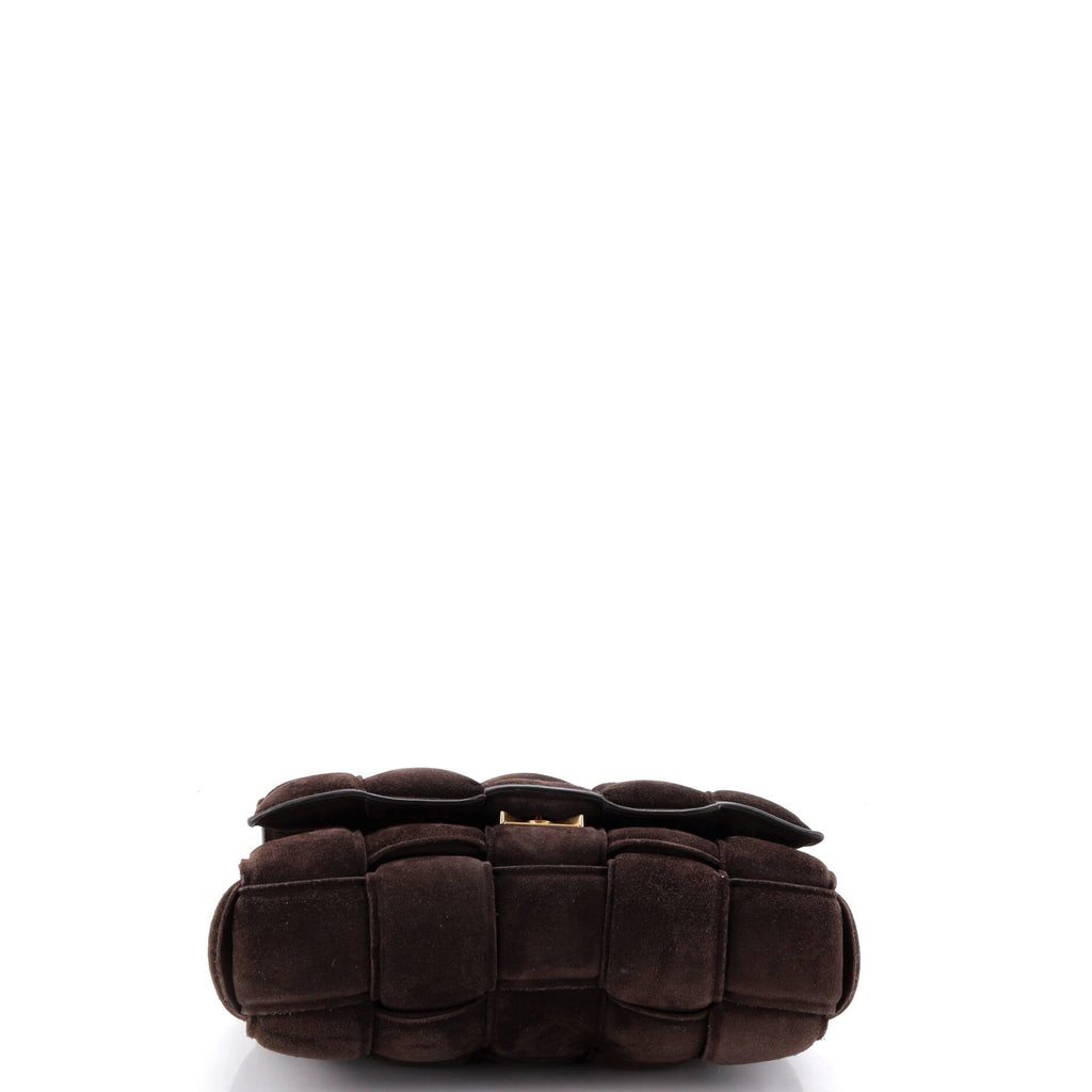 Cassette Chain Crossbody Bag Padded Maxi Intrecciato Suede