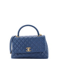 Coco Top Handle Bag Quilted Caviar Small