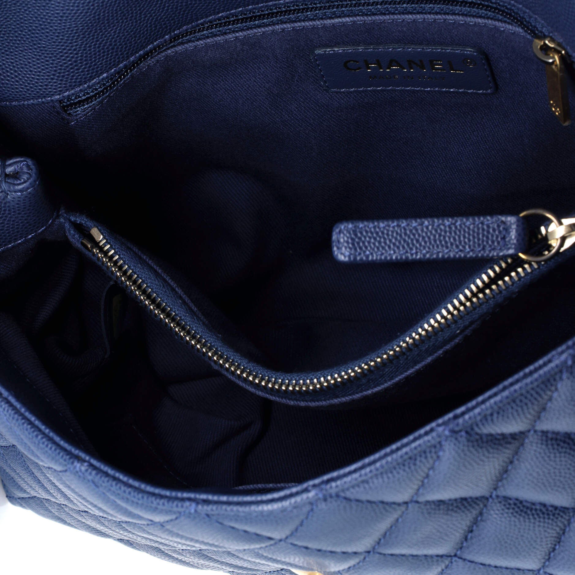 Coco Top Handle Bag Quilted Caviar Small