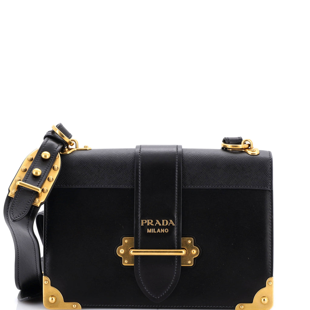 Cahier Crossbody Bag Leather and Saffiano Leather Large