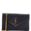 Classic Monogram Wallet on Chain Matelasse Chevron Leather Medium