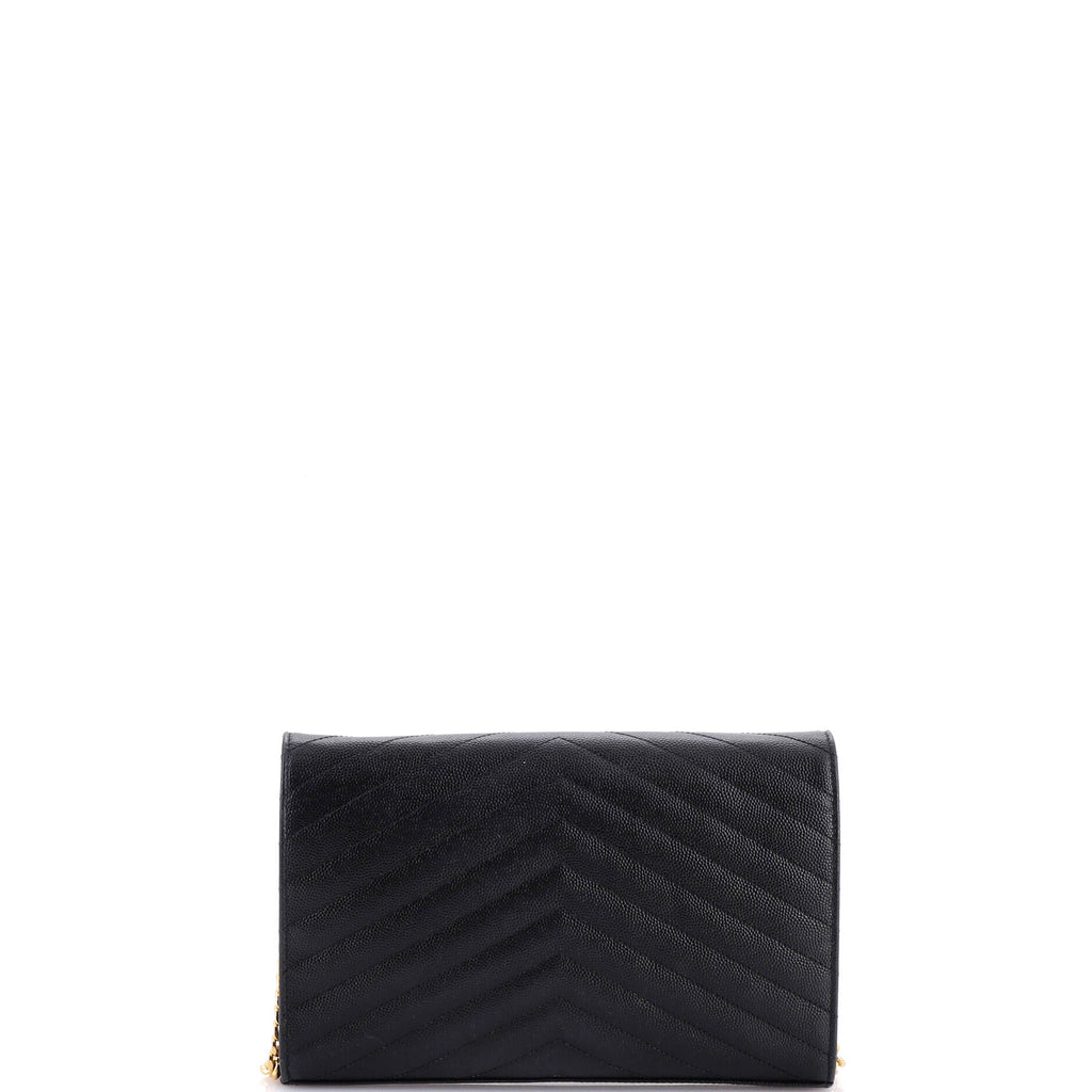 Classic Monogram Wallet on Chain Matelasse Chevron Leather Medium