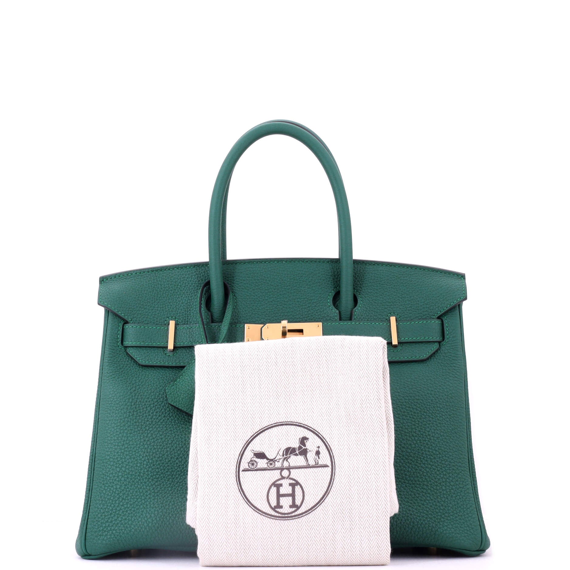 Birkin Handbag Malachite Togo with Gold Hardware 30