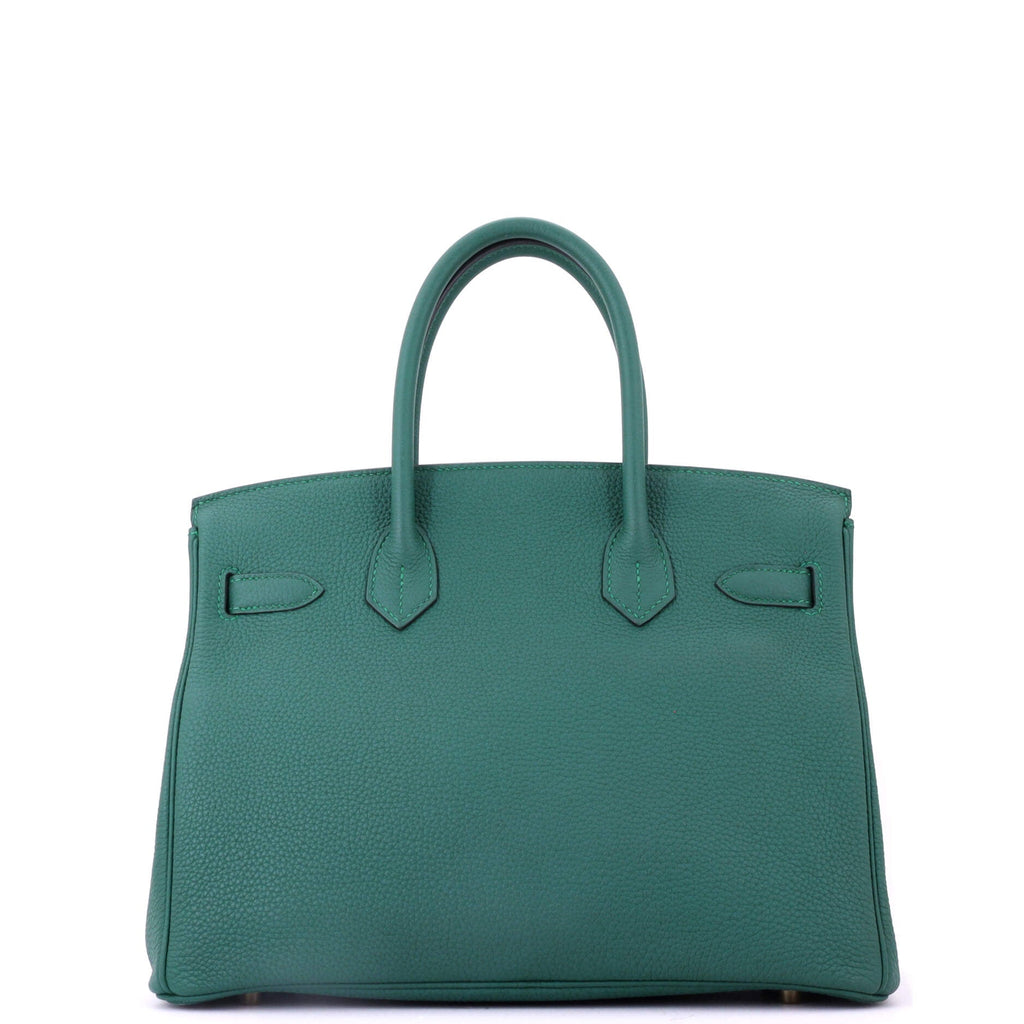 Birkin Handbag Malachite Togo with Gold Hardware 30