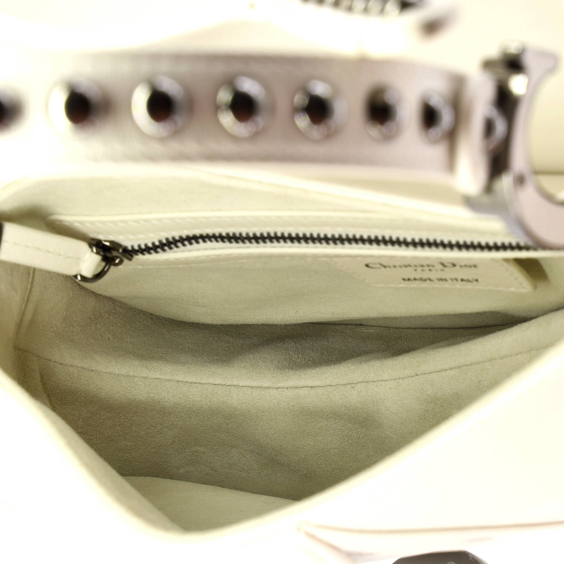 Saddle Handbag with Strap Studded Leather Medium