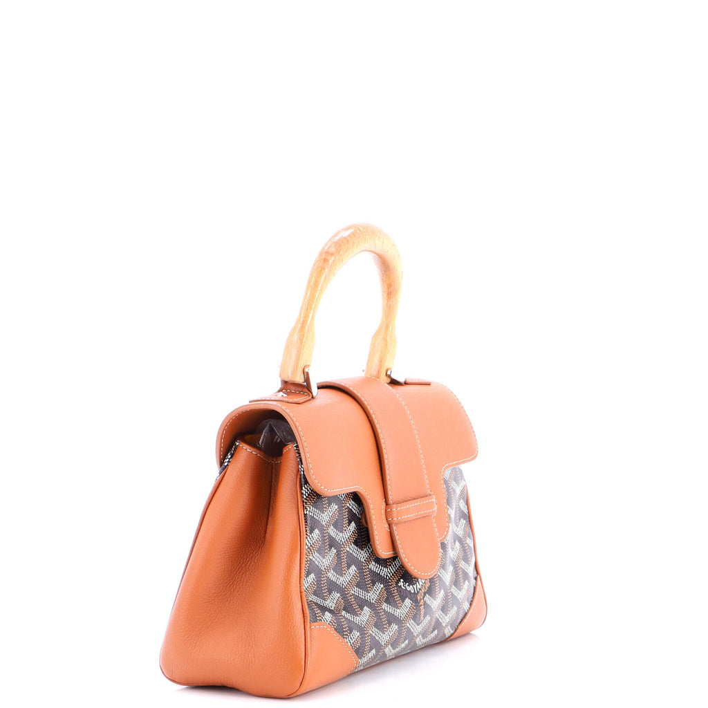 Saigon Top Handle Bag Coated Canvas with Leather Mini