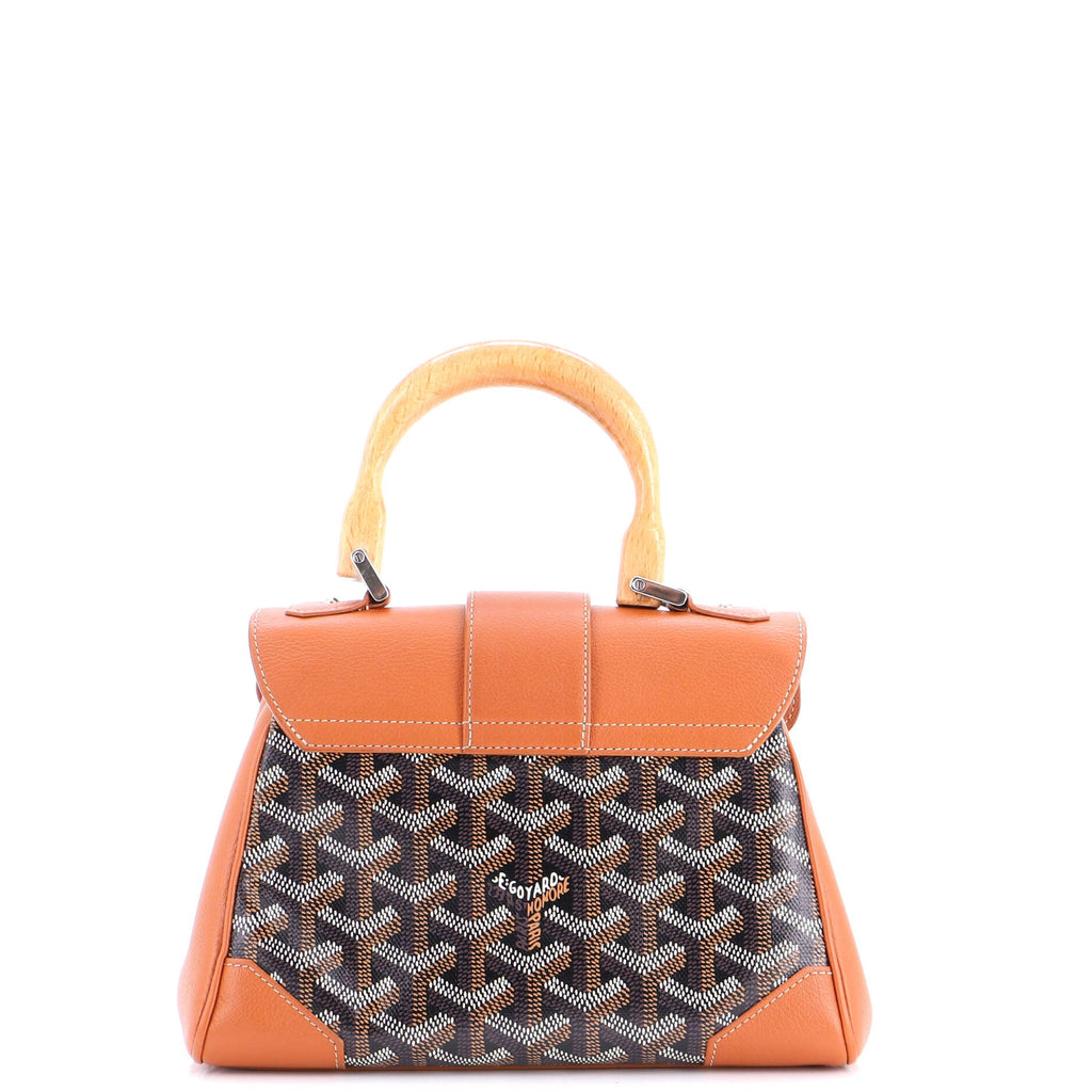 Saigon Top Handle Bag Coated Canvas with Leather Mini