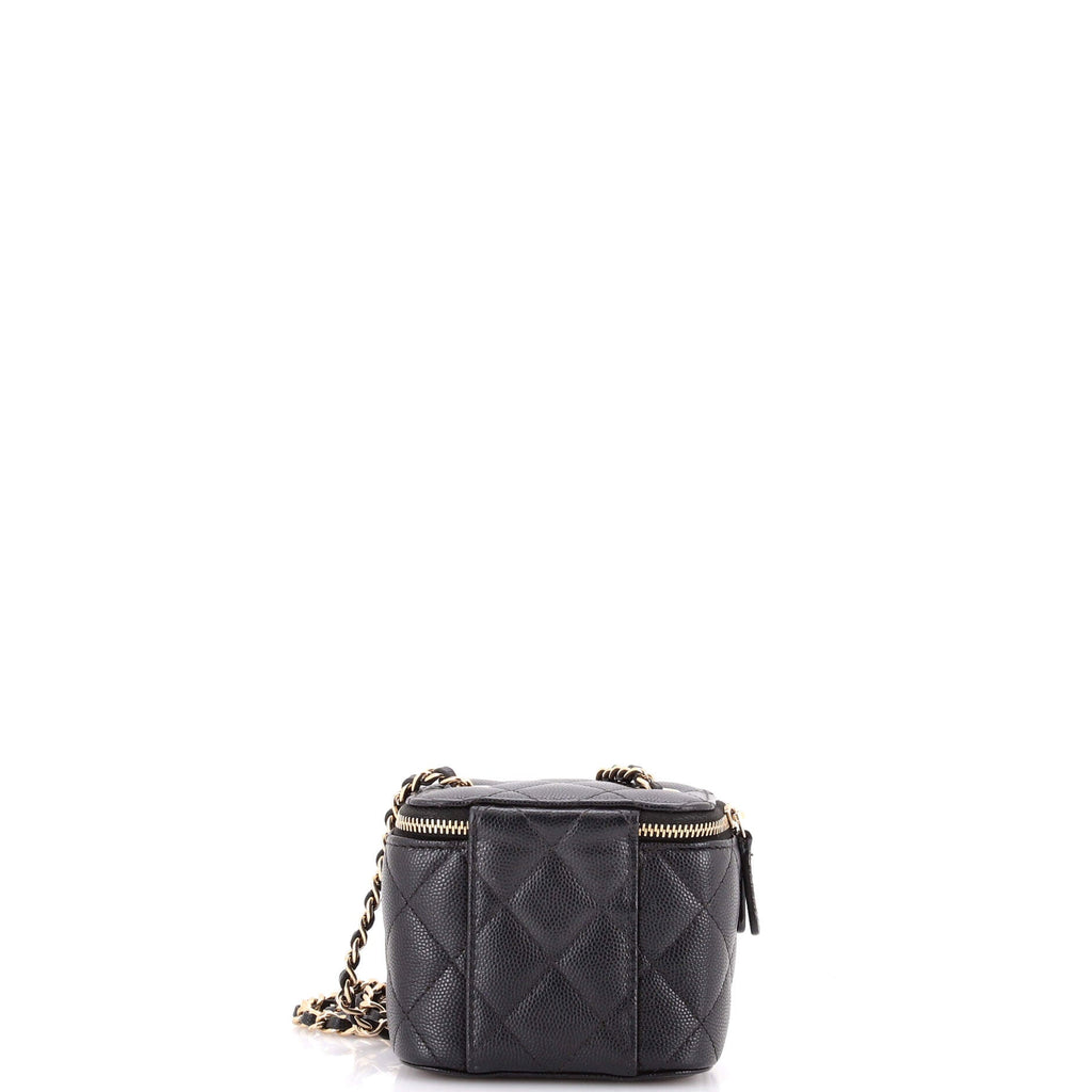Classic Vanity Case with Chain Quilted Caviar Mini