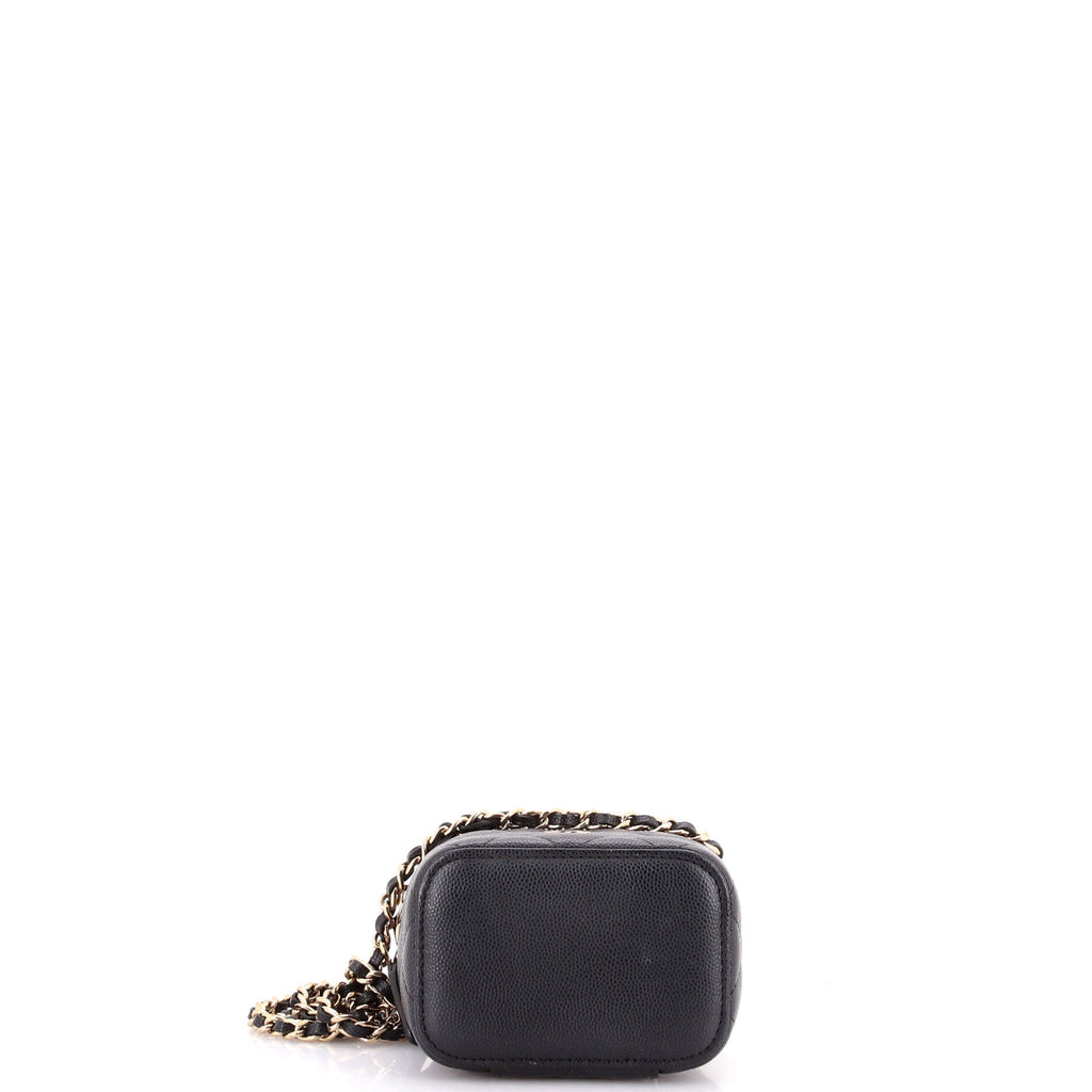 Classic Vanity Case with Chain Quilted Caviar Mini
