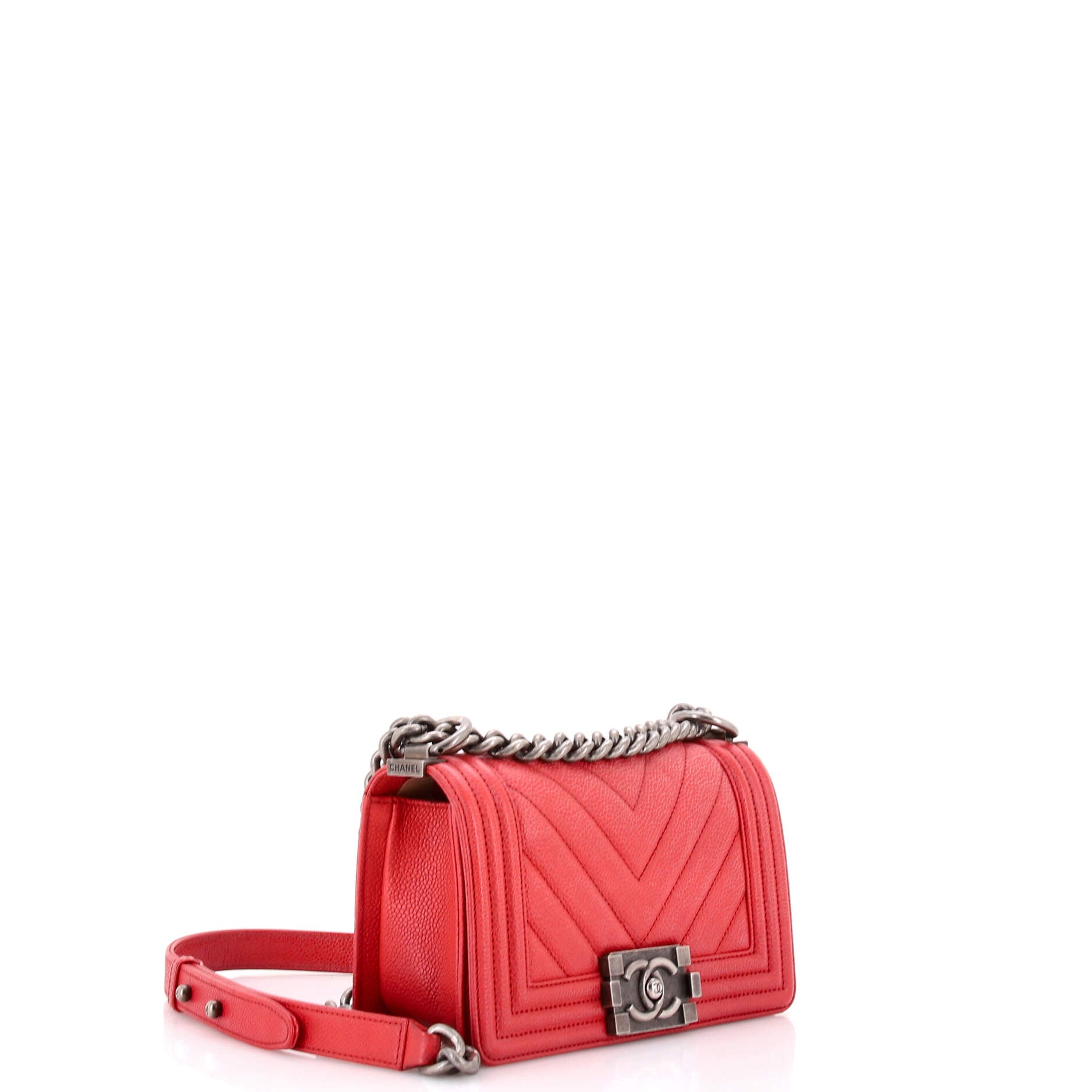 Boy Flap Bag Chevron Caviar Small