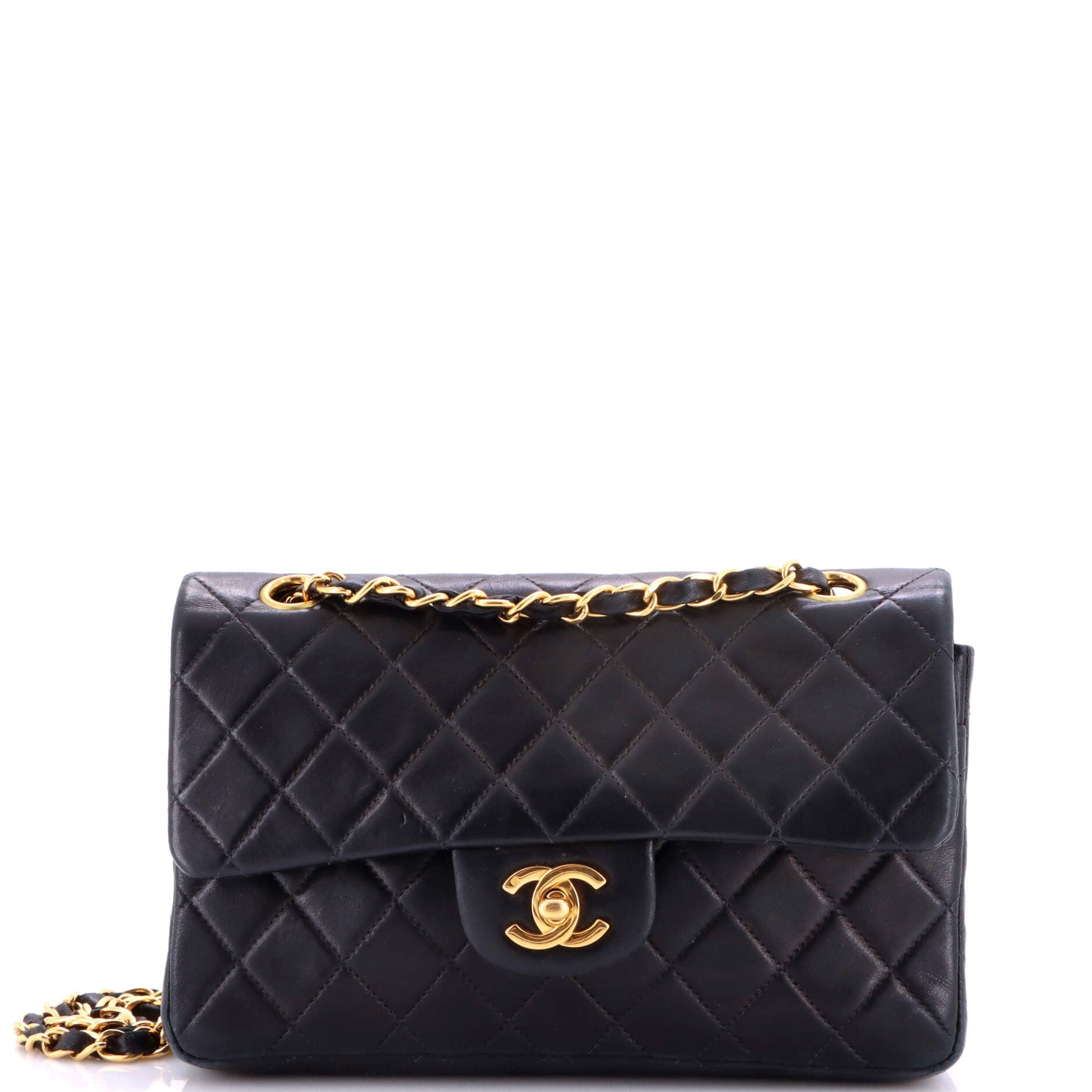 Vintage Classic Double Flap Bag Quilted Lambskin Small