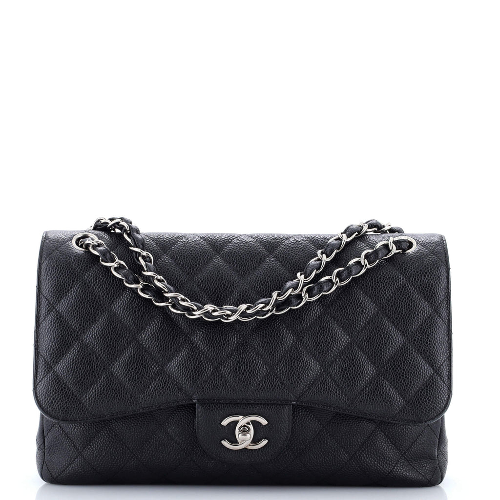 Classic Double Flap Bag Quilted Caviar Jumbo