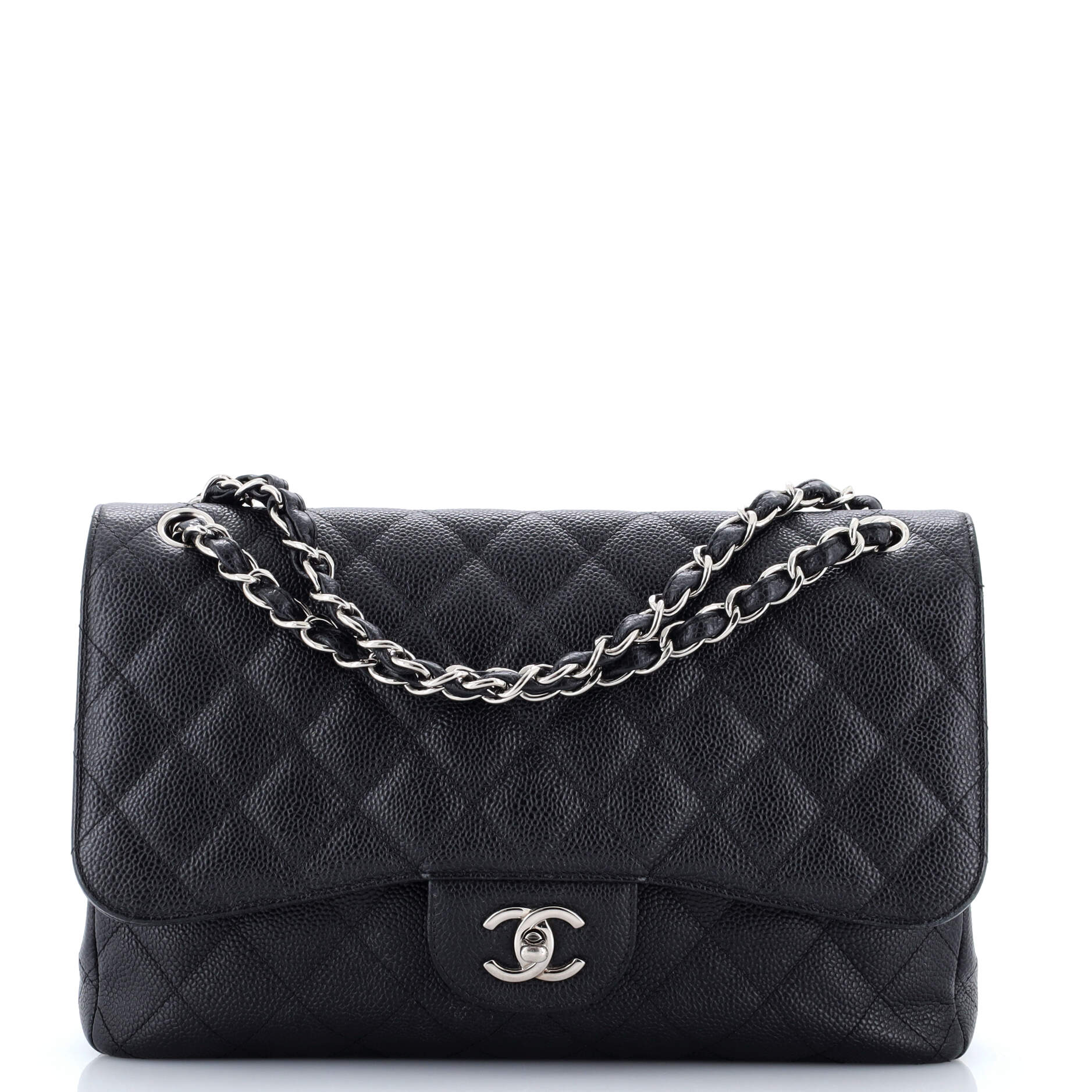 Classic Double Flap Bag Quilted Caviar Jumbo