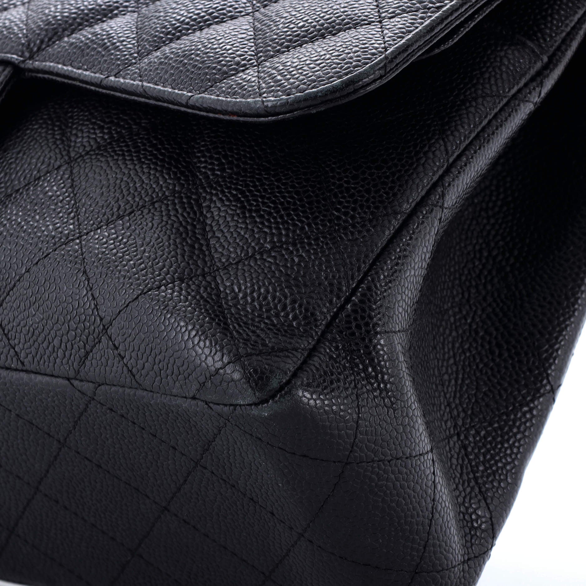 Classic Double Flap Bag Quilted Caviar Jumbo