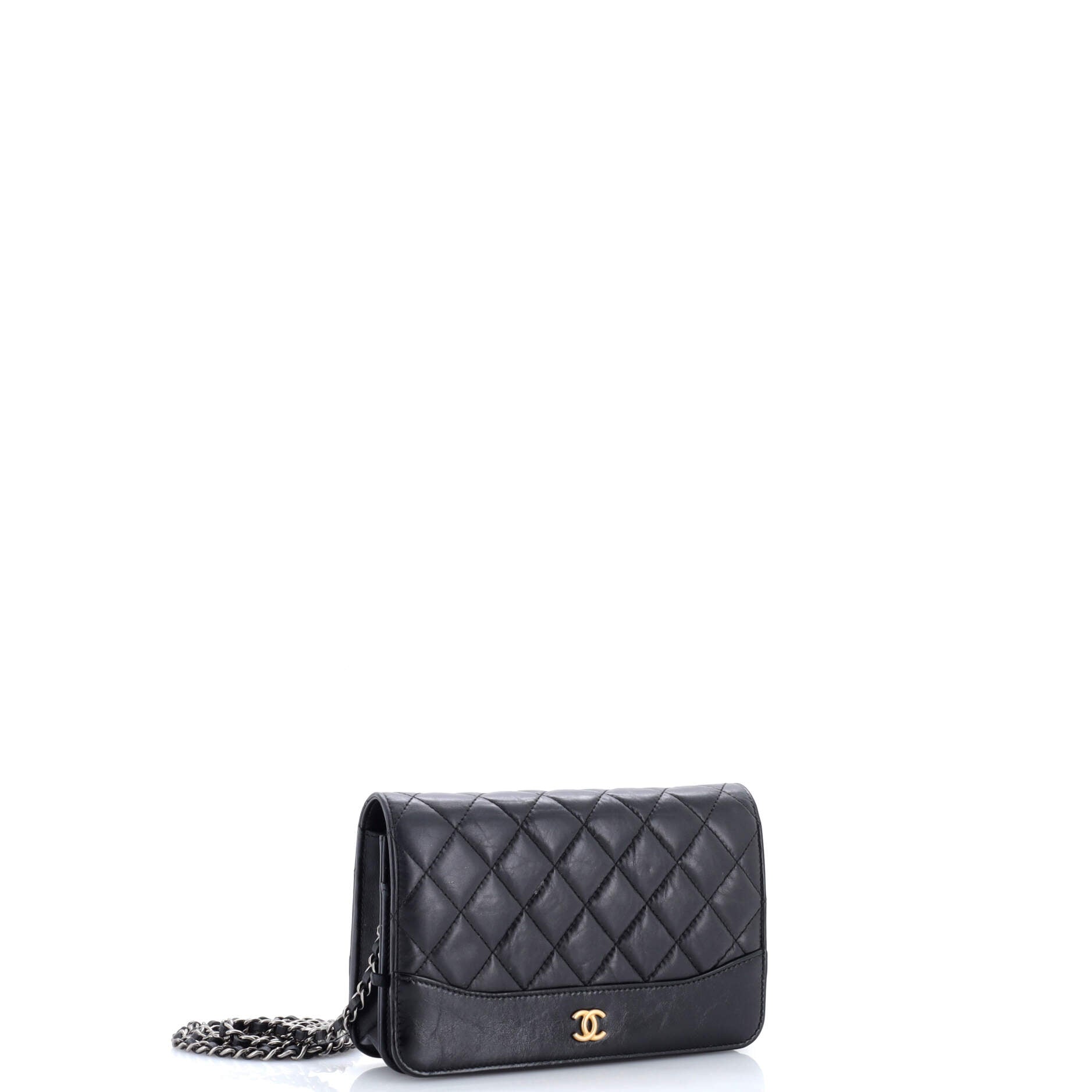 Gabrielle Wallet on Chain Quilted Aged Calfskin