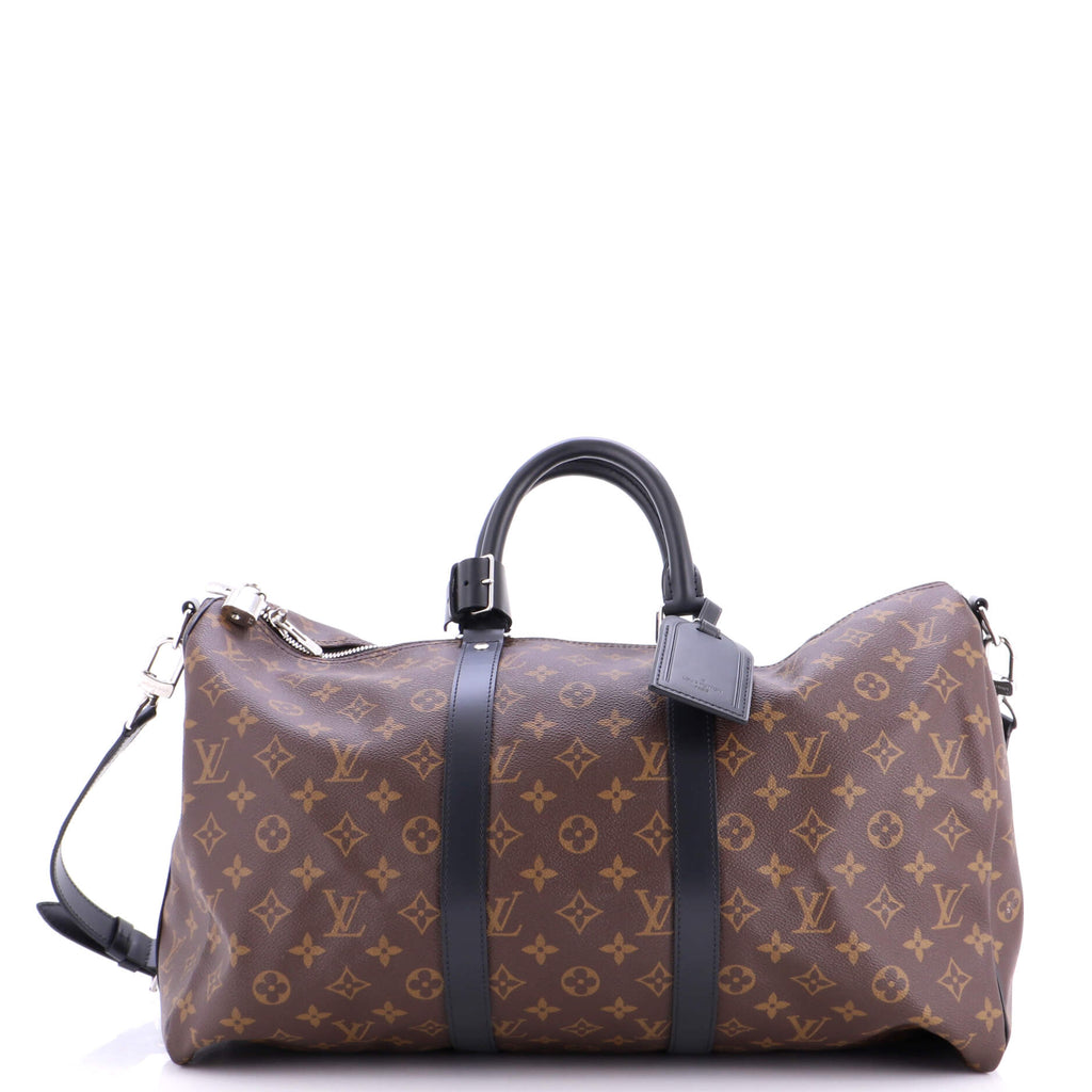 Keepall Bandouliere Bag Macassar Monogram Canvas 45