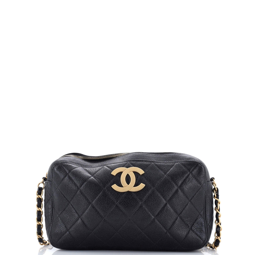 Vintage CC Camera Bag Quilted Caviar Medium