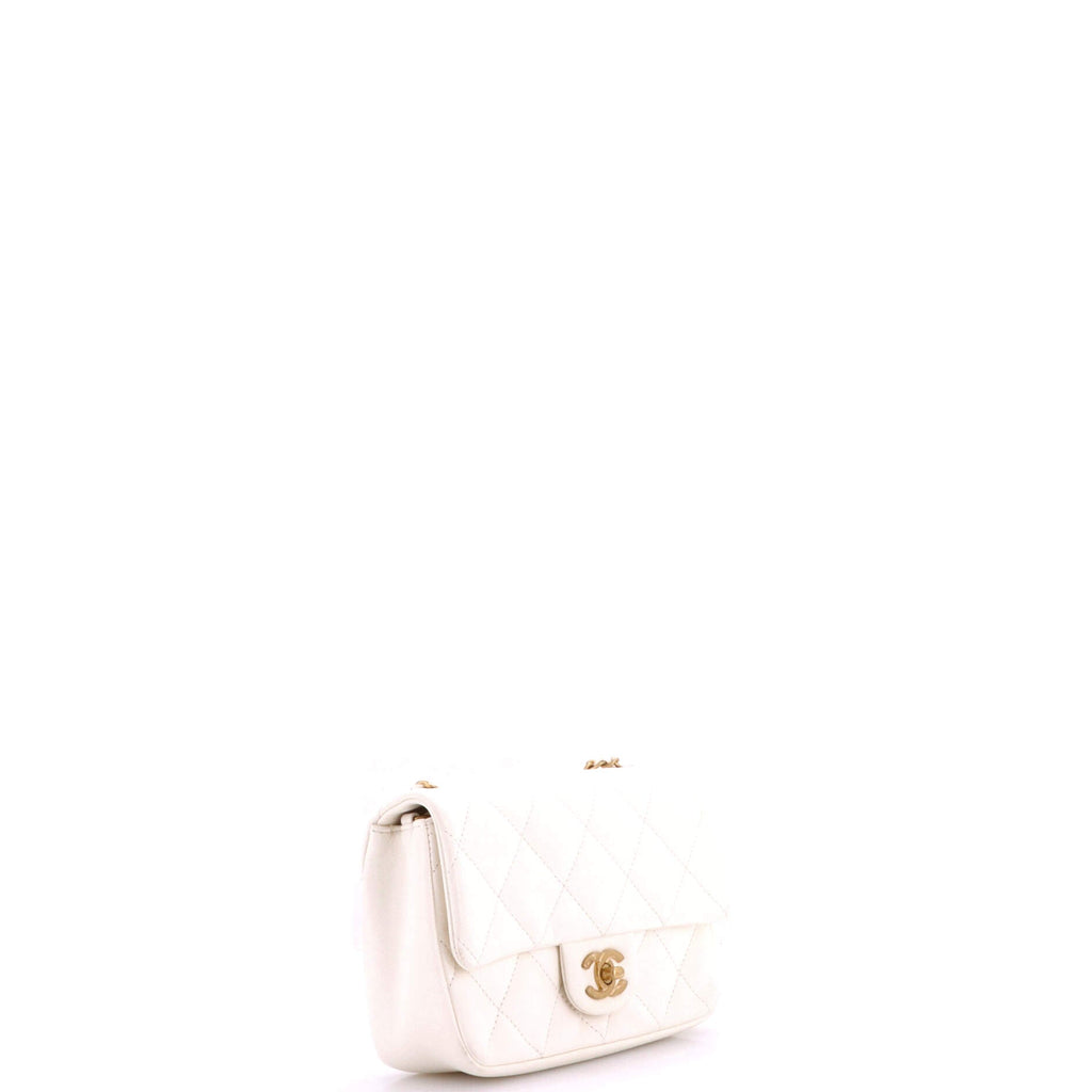 Heart Charms Flap Bag Quilted Lambskin Mini