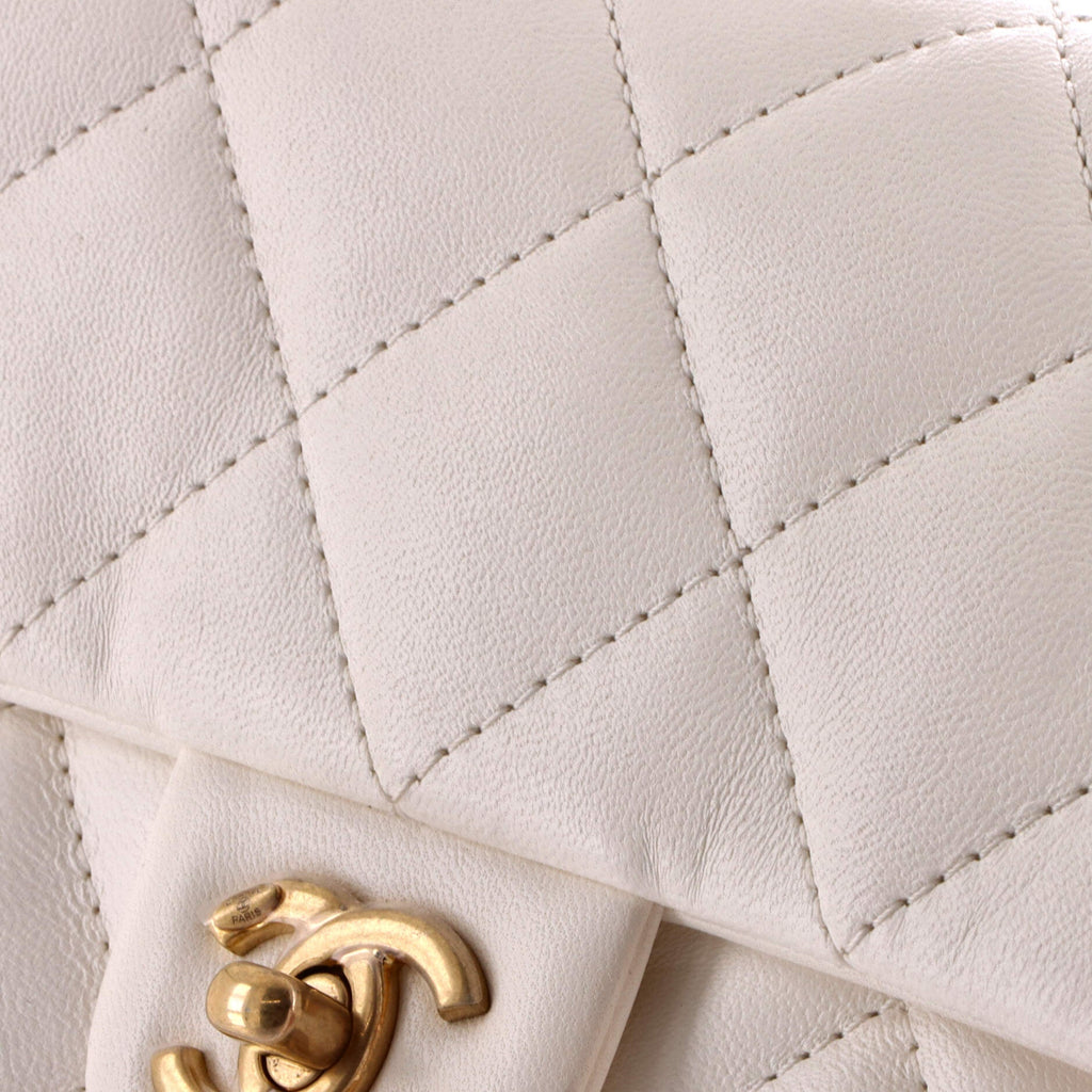 Heart Charms Flap Bag Quilted Lambskin Mini