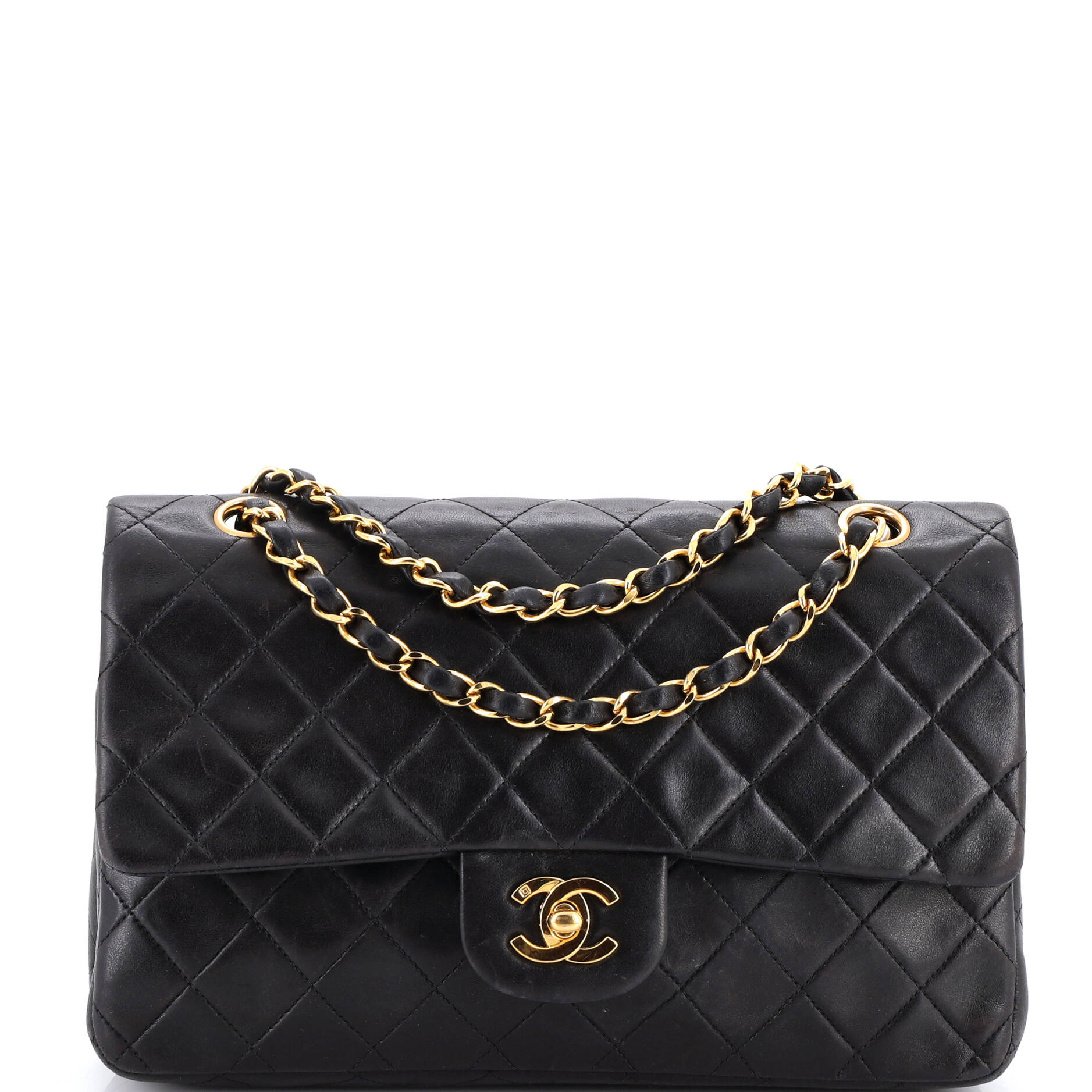 Vintage Classic Double Flap Bag Quilted Lambskin Medium