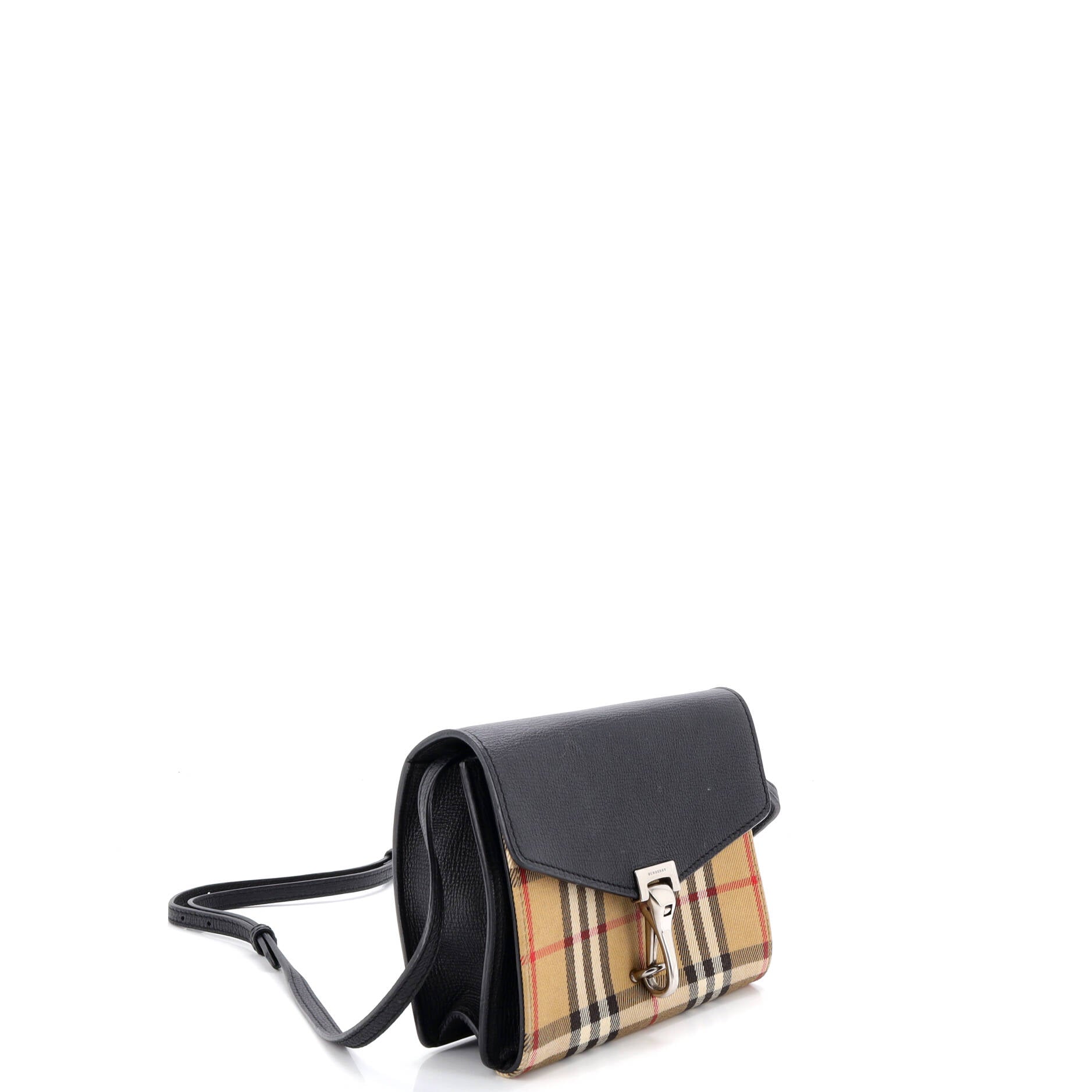 Macken Crossbody Bag Leather and Vintage Check Canvas Baby