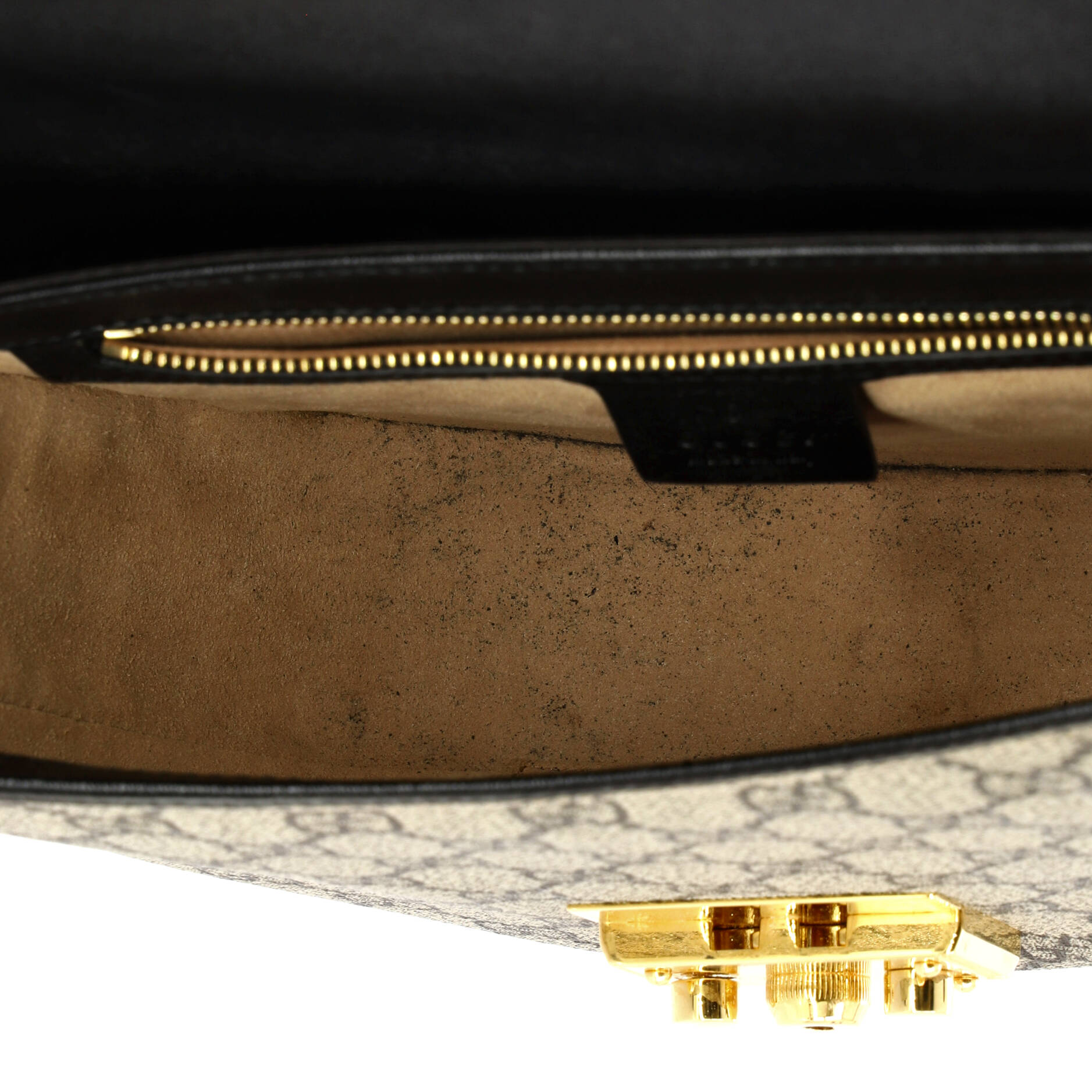 Padlock Saddle Shoulder Bag GG Coated Canvas and Leather Medium