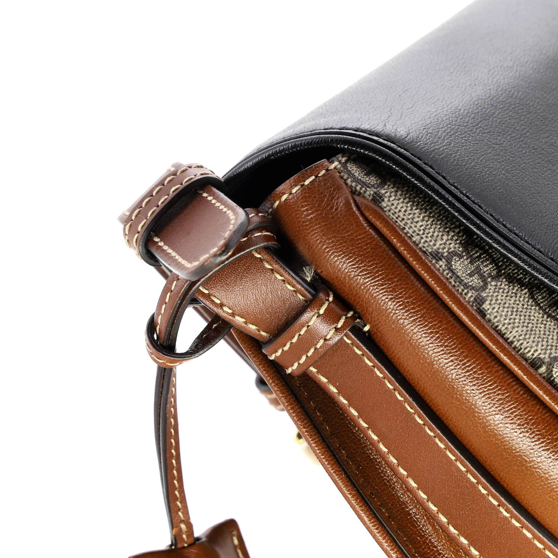 Padlock Saddle Shoulder Bag GG Coated Canvas and Leather Medium