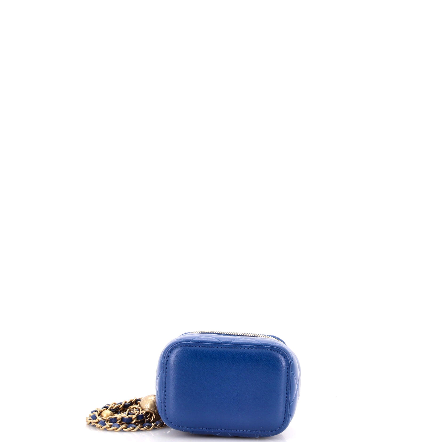Pearl Crush Vanity Case with Chain Quilted Lambskin Mini