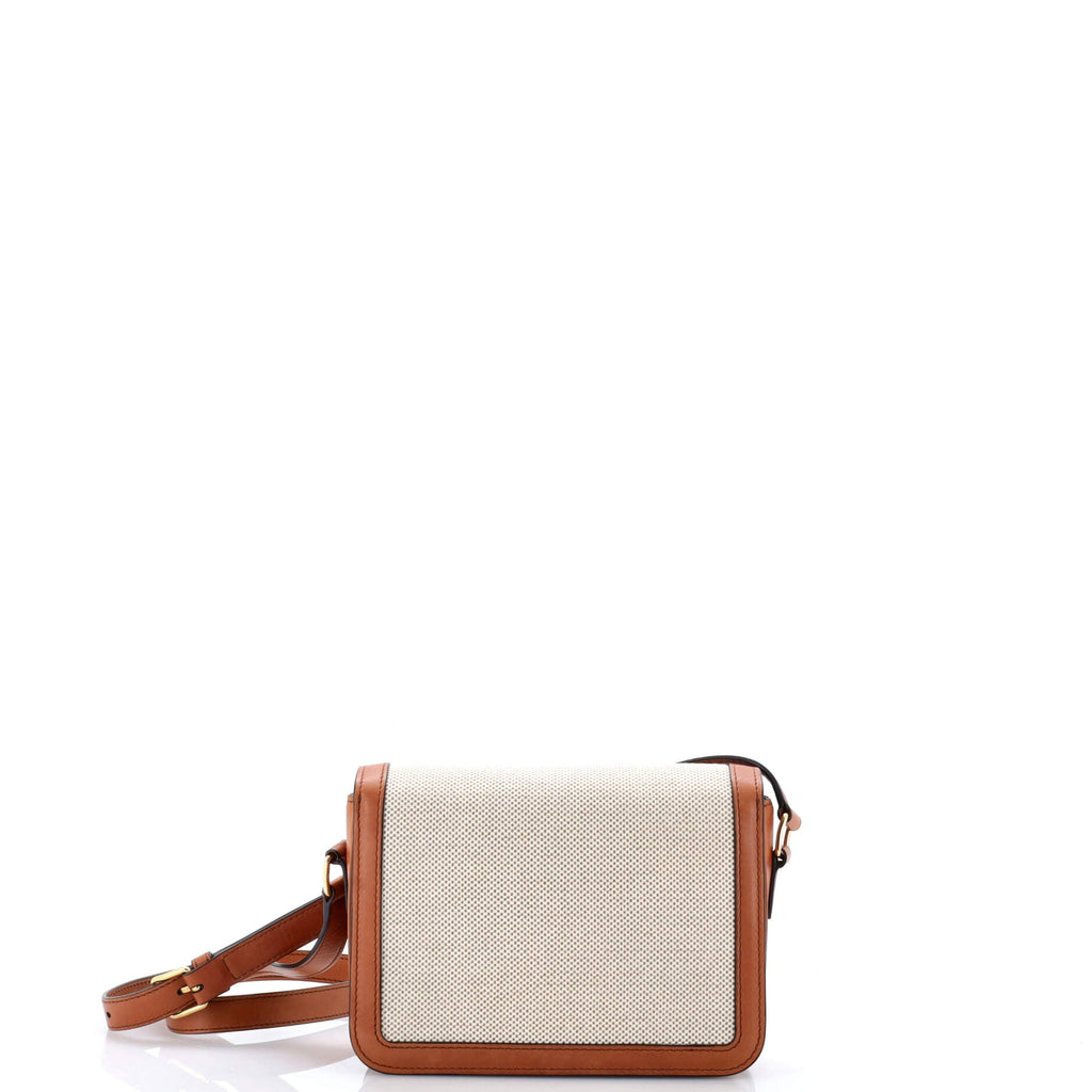 Triomphe Shoulder Bag Canvas with Leather Teen