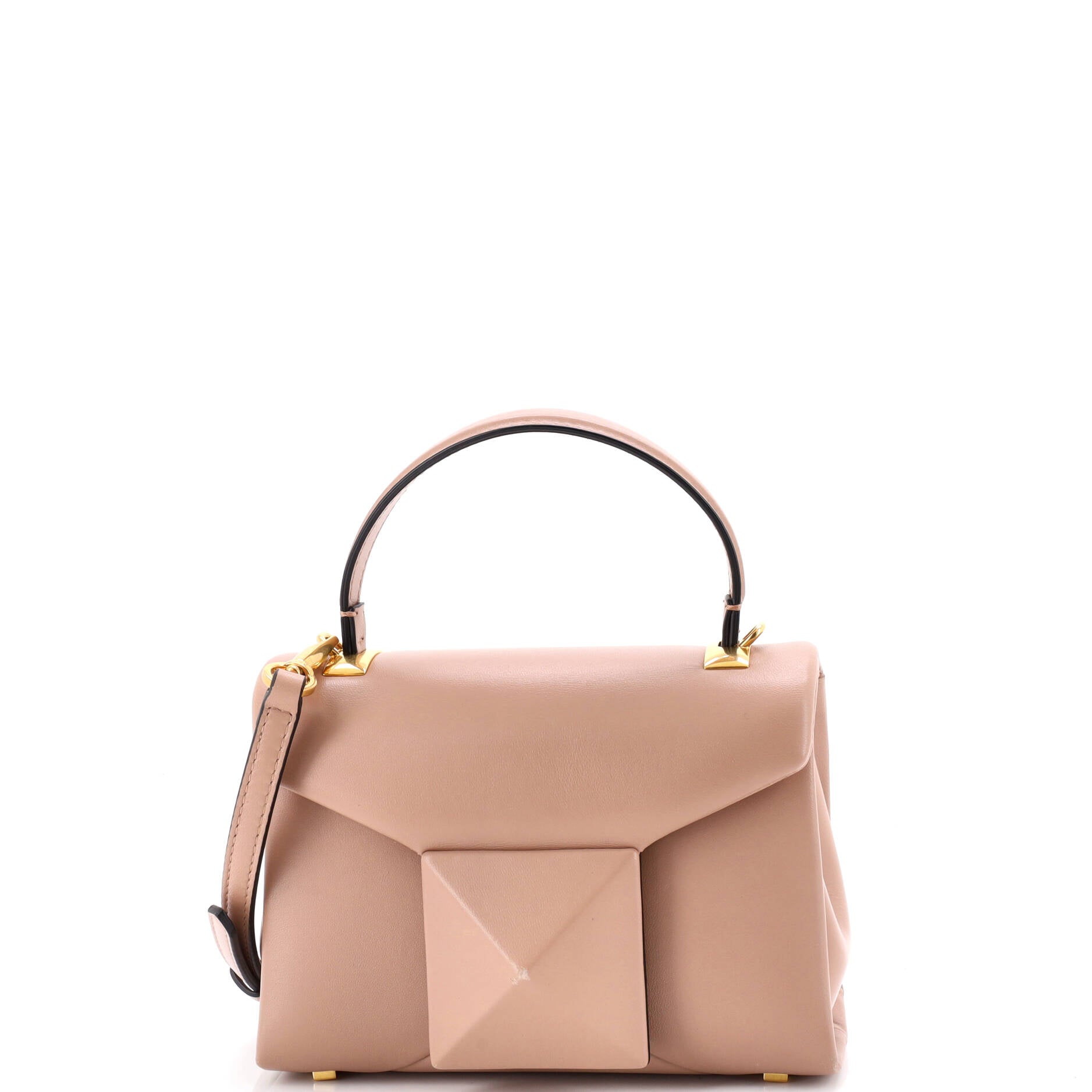 One Stud Top Handle Flap Bag Leather Mini