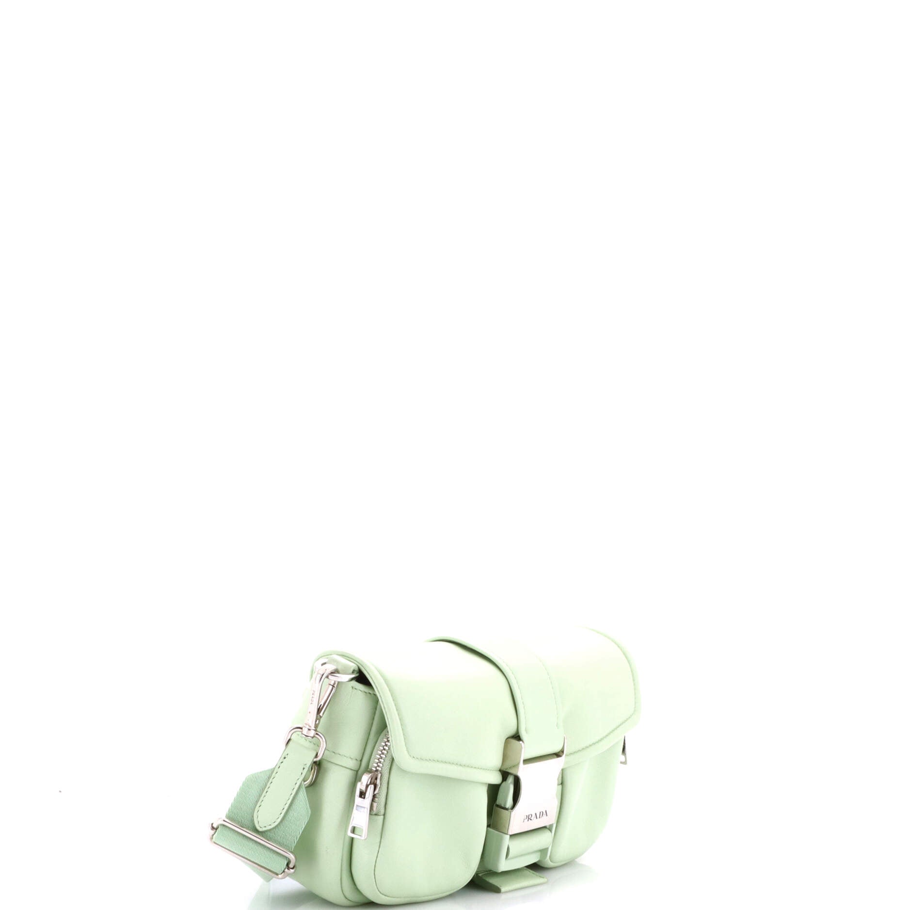 Padded Buckle Crossbody Bag Nappa Leather Small