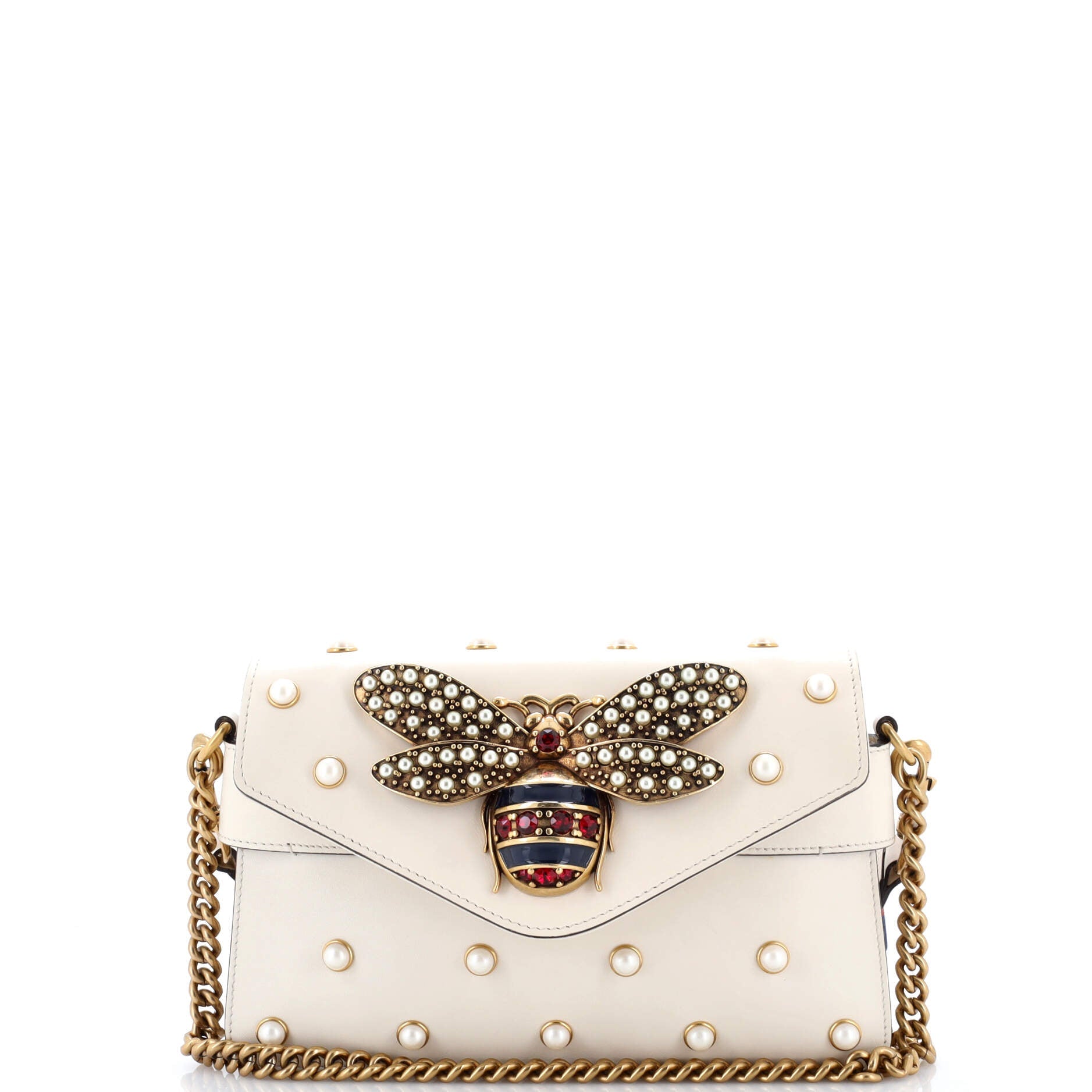 Broadway Pearly Bee Shoulder Bag Embellished Leather Mini