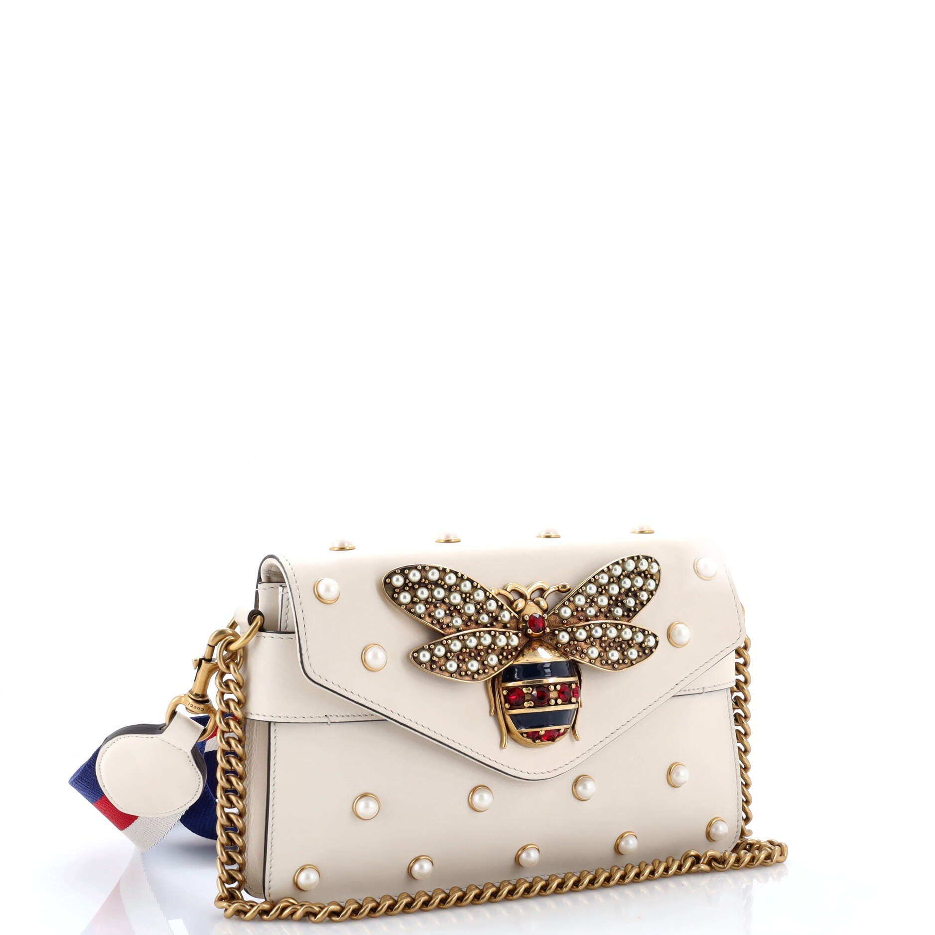 Broadway Pearly Bee Shoulder Bag Embellished Leather Mini