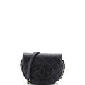 Timeless CC Curved Flap Messenger Bag Quilted Caviar Small