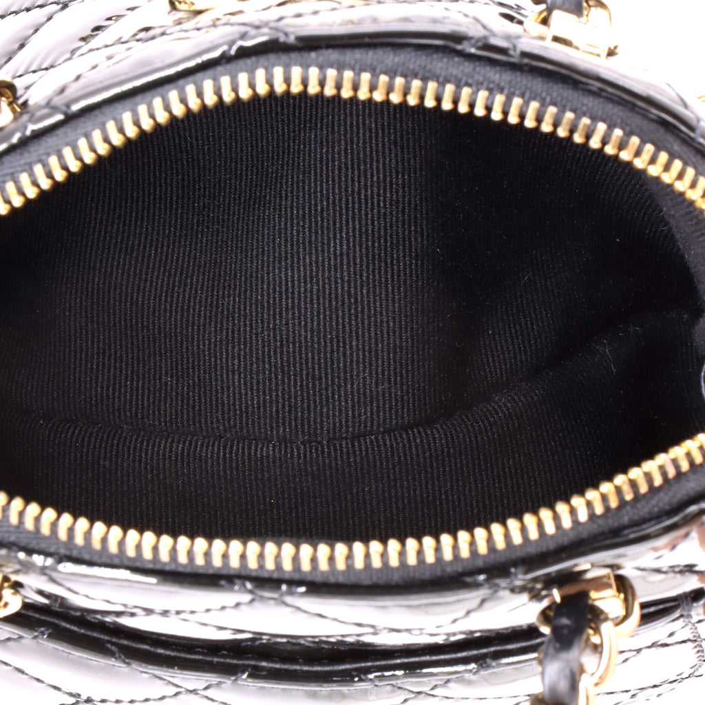 CC Dome Zip Crossbody Bag Quilted Patent Mini