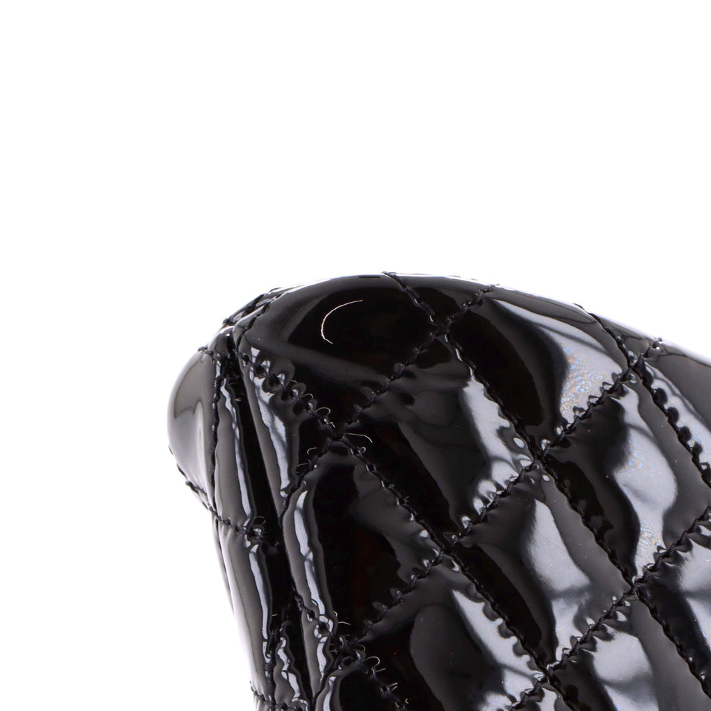 CC Dome Zip Crossbody Bag Quilted Patent Mini