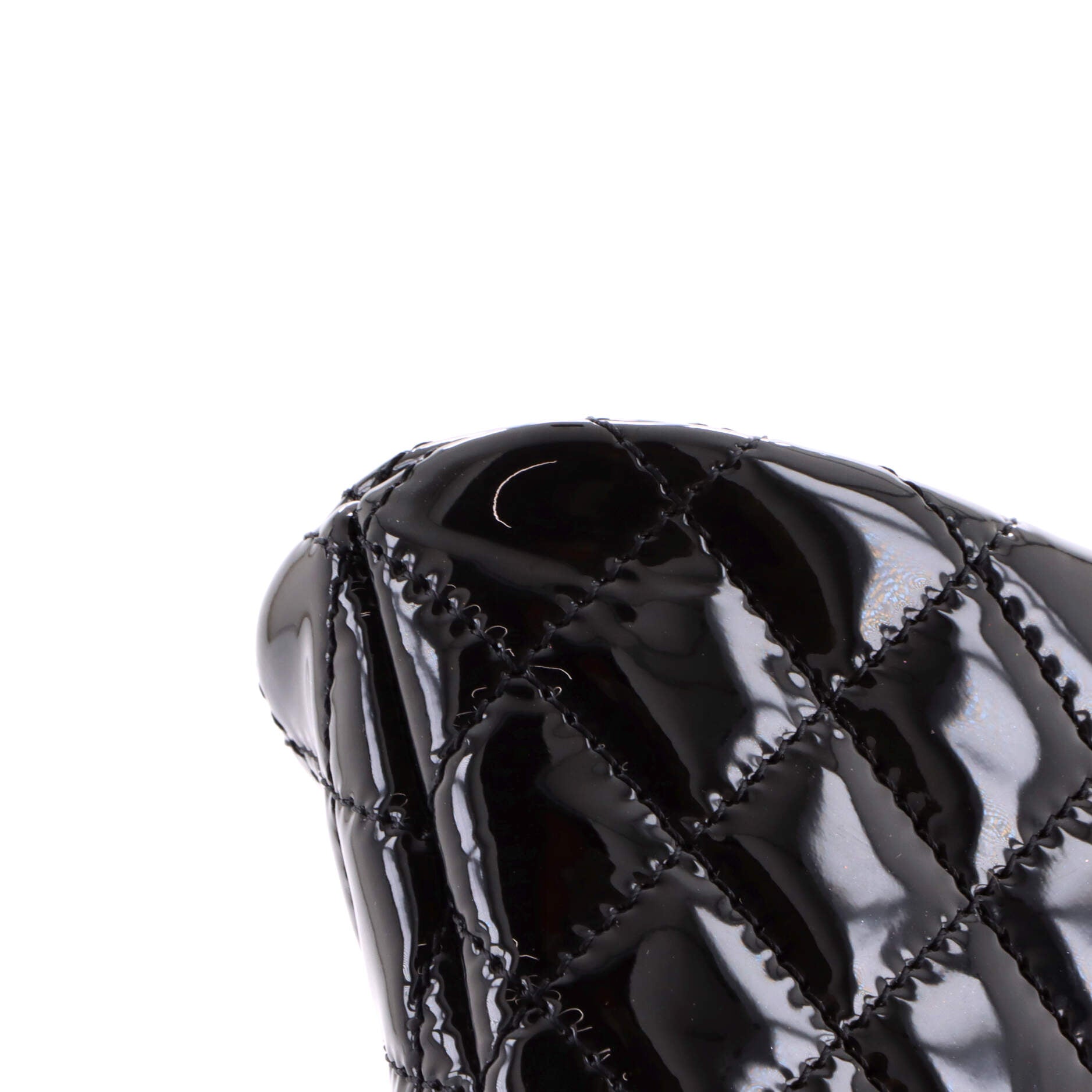 CC Dome Zip Crossbody Bag Quilted Patent Mini