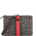 Bee Web Zip Messenger Bag Caleido GG Coated Canvas Small