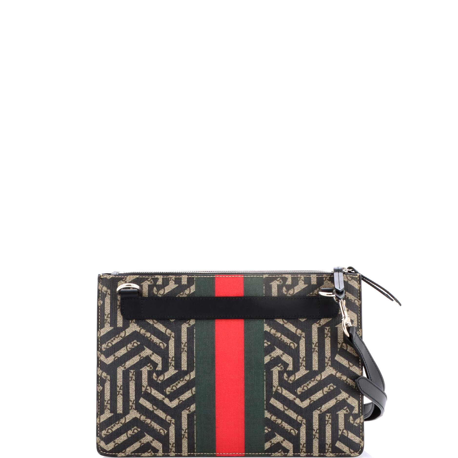 Bee Web Zip Messenger Bag Caleido GG Coated Canvas Small