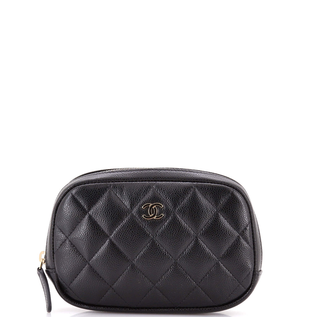 Curvy Cosmetic Pouch Quilted Caviar Small