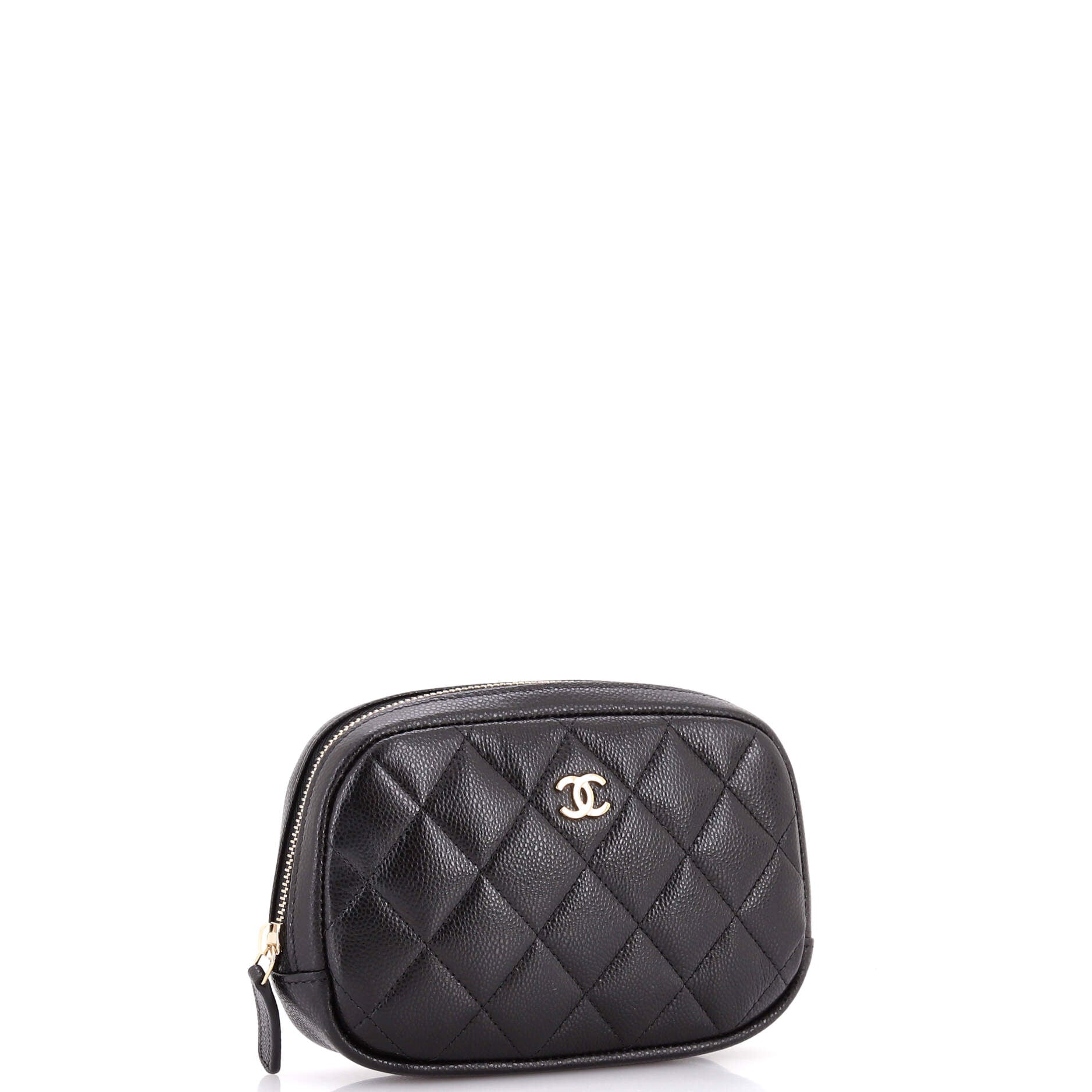Curvy Cosmetic Pouch Quilted Caviar Small