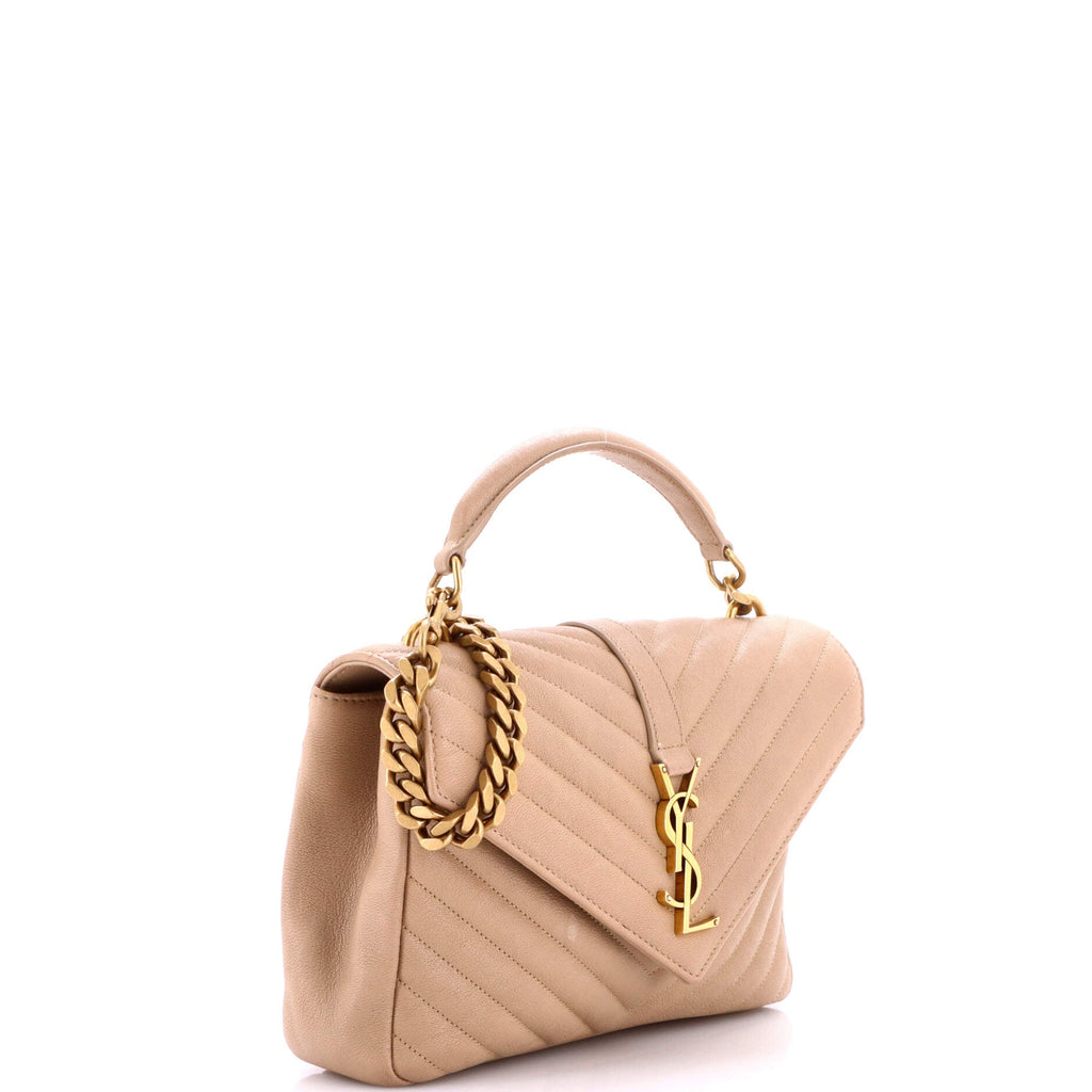 Classic Monogram College Bag Matelasse Chevron Leather Medium