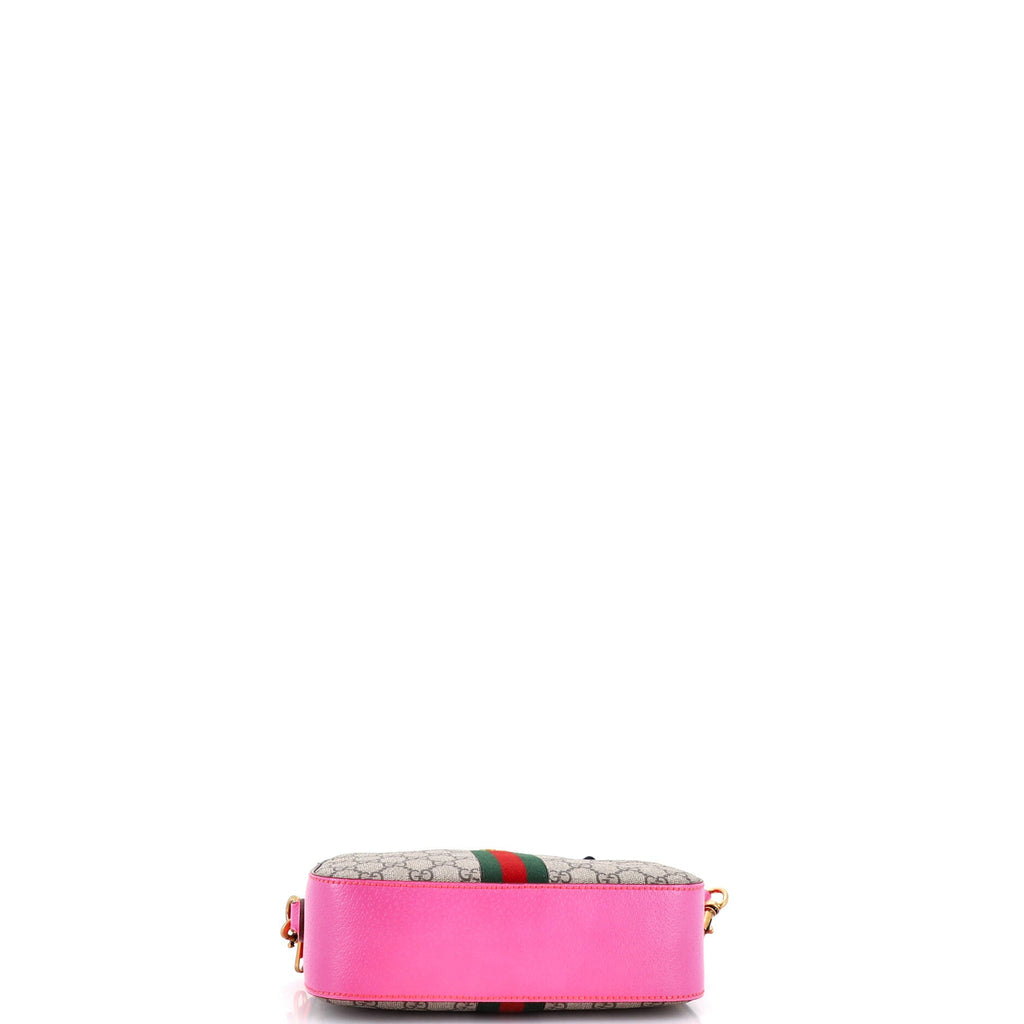 Ophidia Convertible Camera Bag GG Coated Canvas with Leather Small