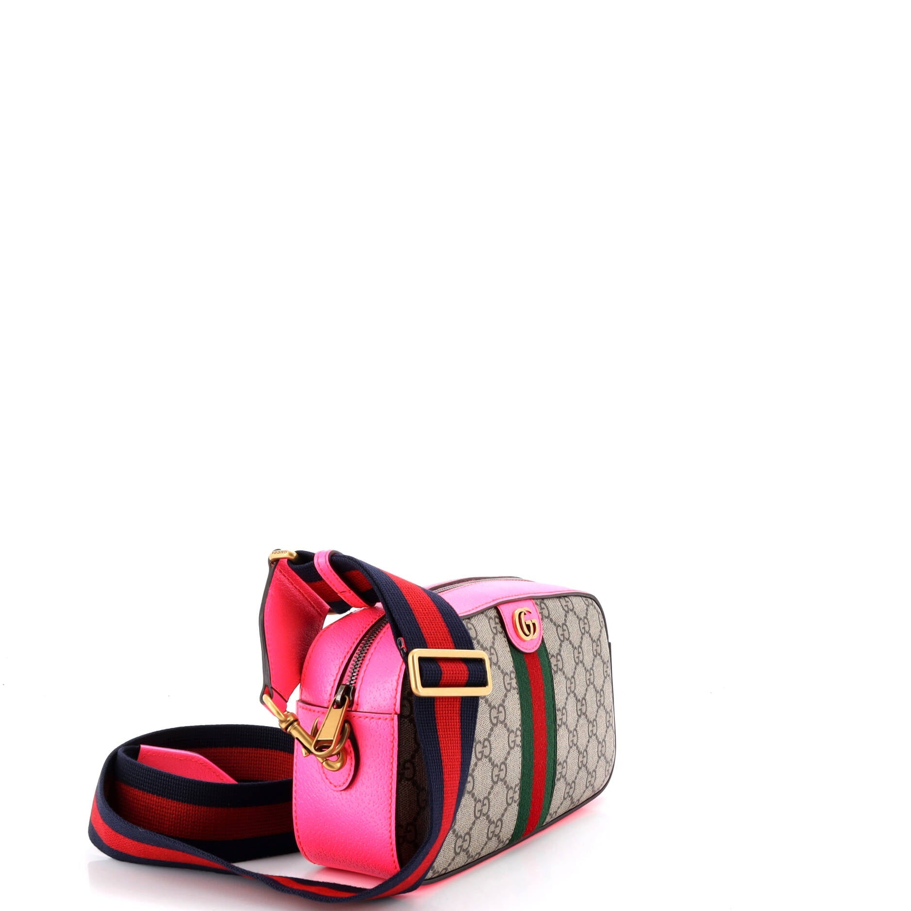 Ophidia Convertible Camera Bag GG Coated Canvas with Leather Small